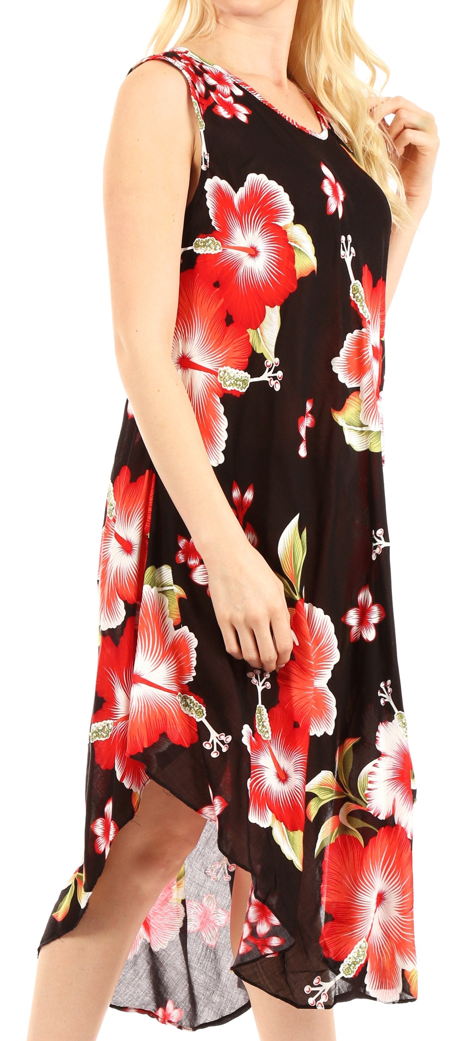 Sakkas - Clara Sleeveless Sundress Loose Floral Print Dress