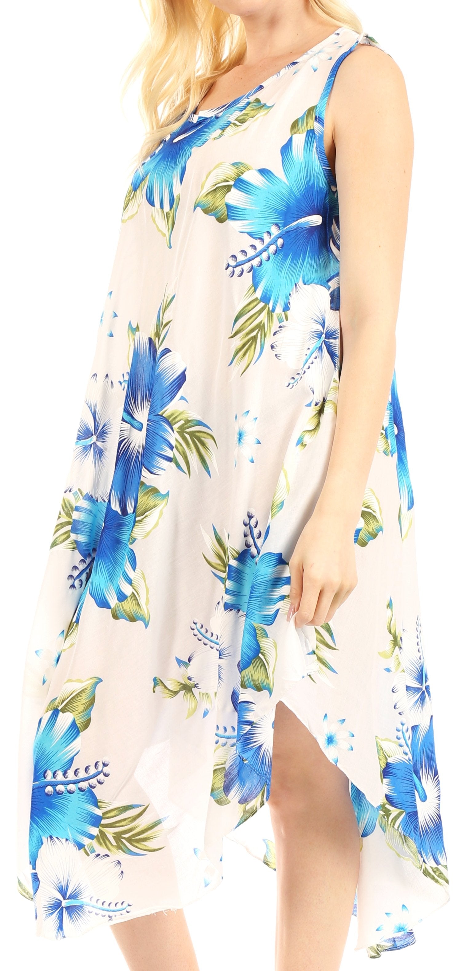 Sakkas - Clara Sleeveless Sundress Loose Floral Print Dress