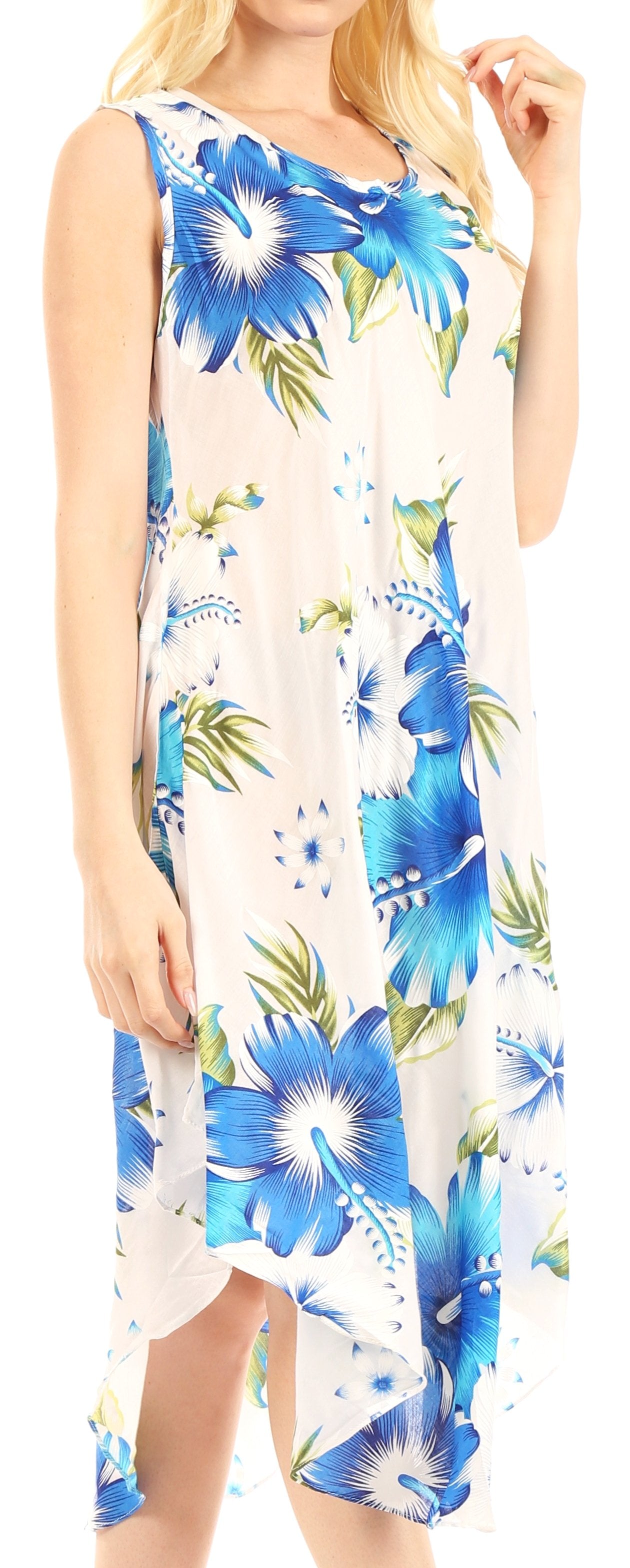 Sakkas - Clara Sleeveless Sundress Loose Floral Print Dress
