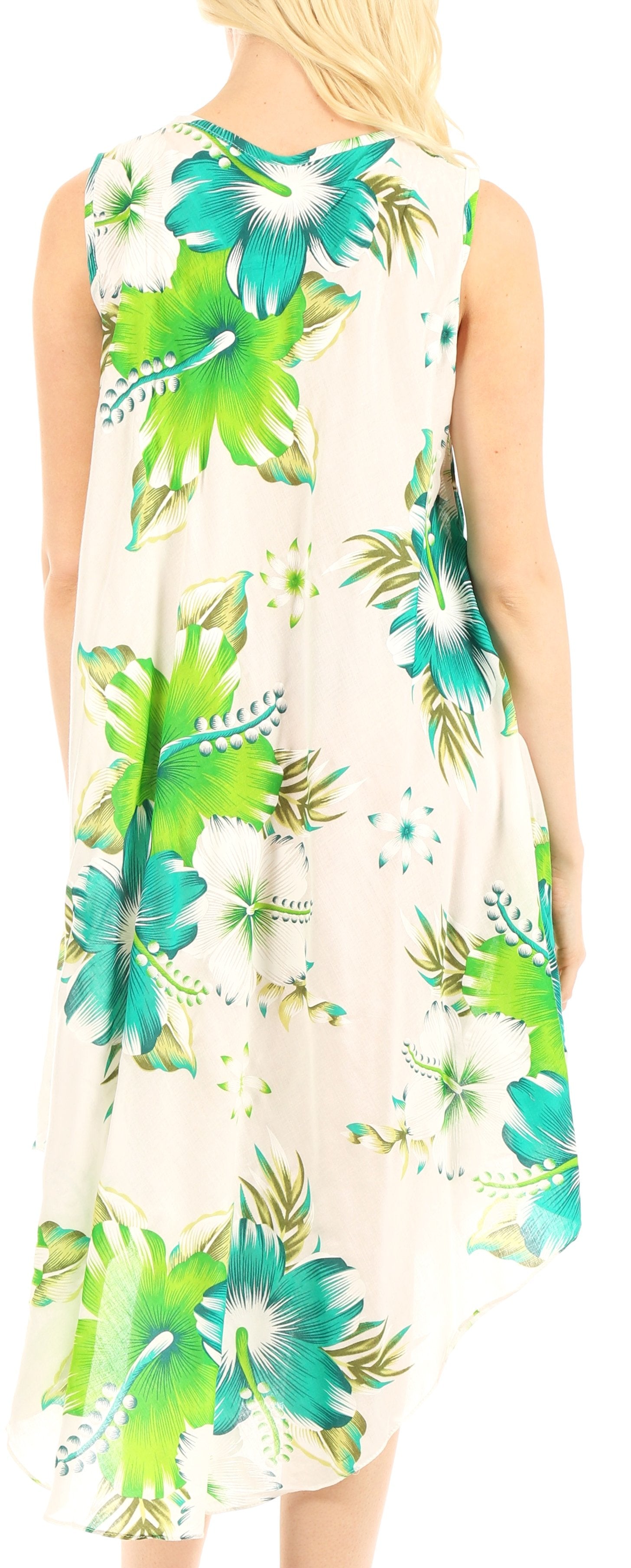 Sakkas - Clara Sleeveless Sundress Loose Floral Print Dress