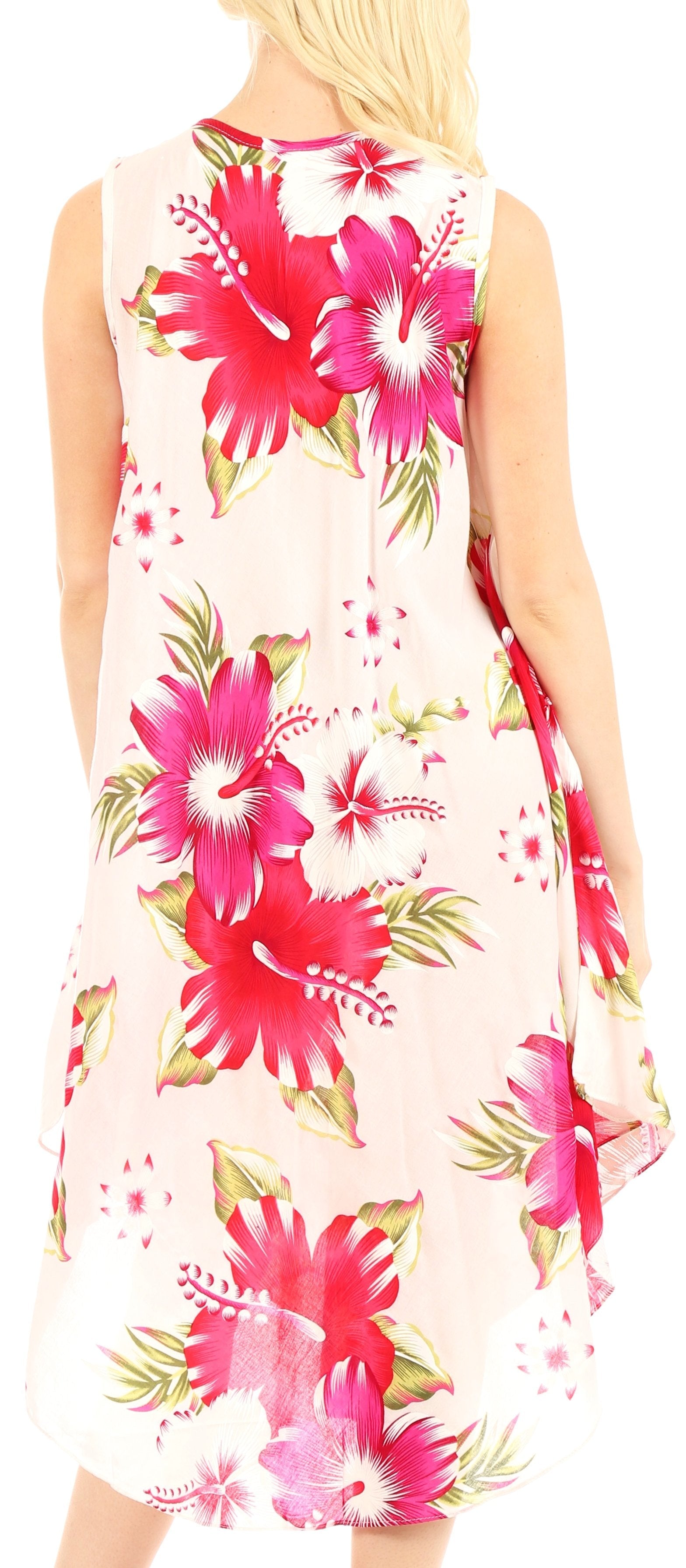 Sakkas - Clara Sleeveless Sundress Loose Floral Print Dress