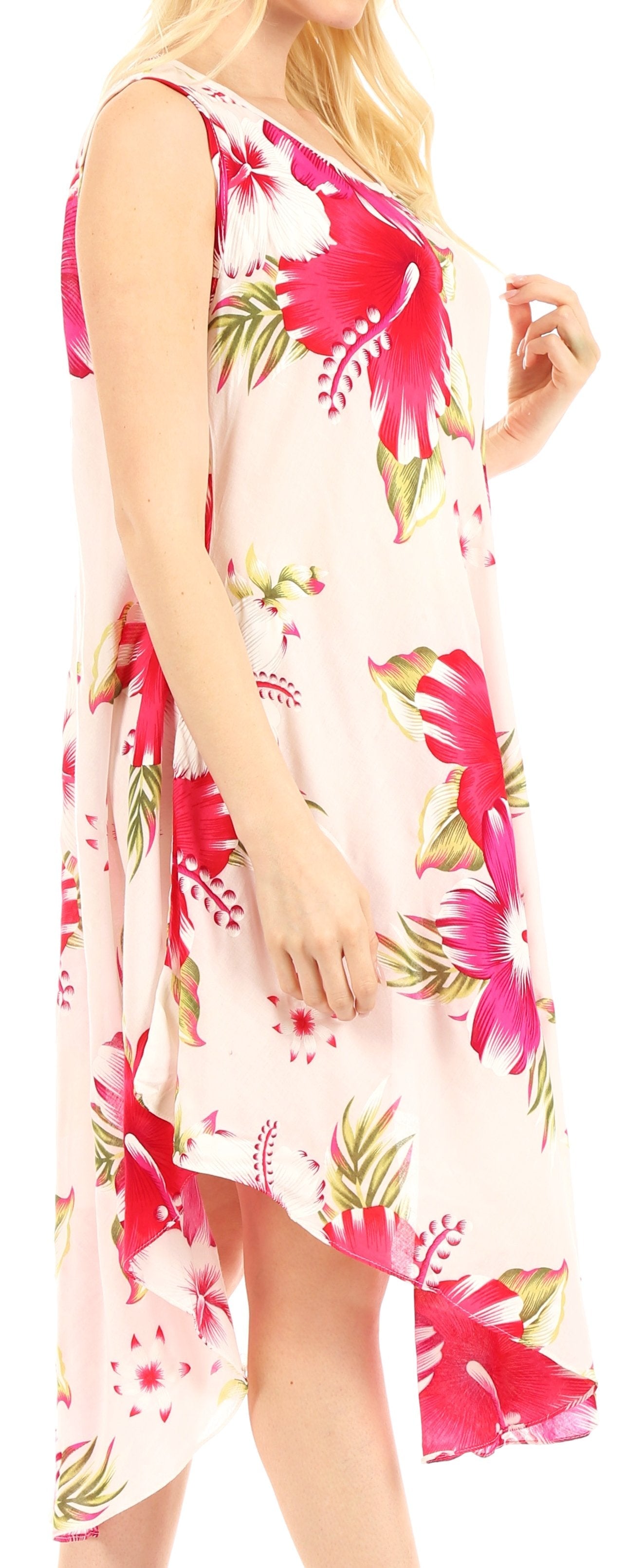 Sakkas - Clara Sleeveless Sundress Loose Floral Print Dress