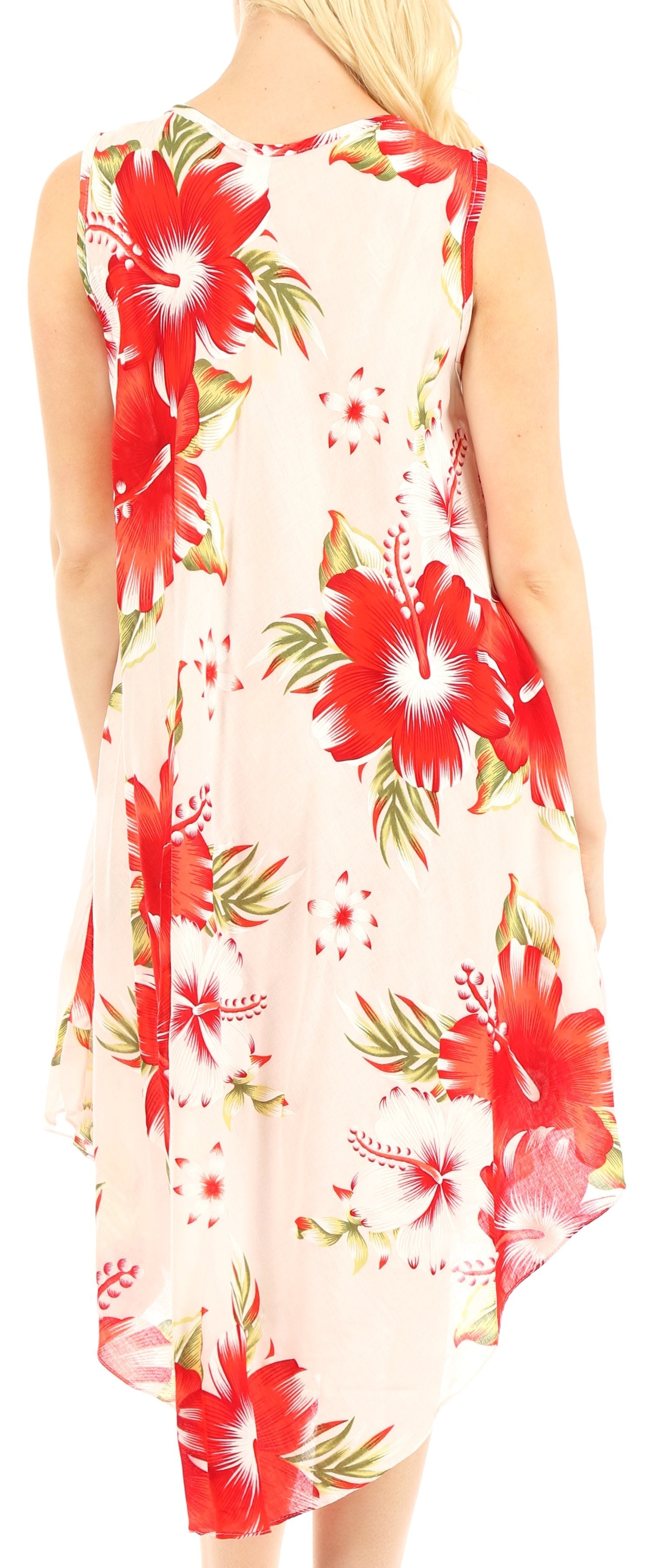 Sakkas - Clara Sleeveless Sundress Loose Floral Print Dress