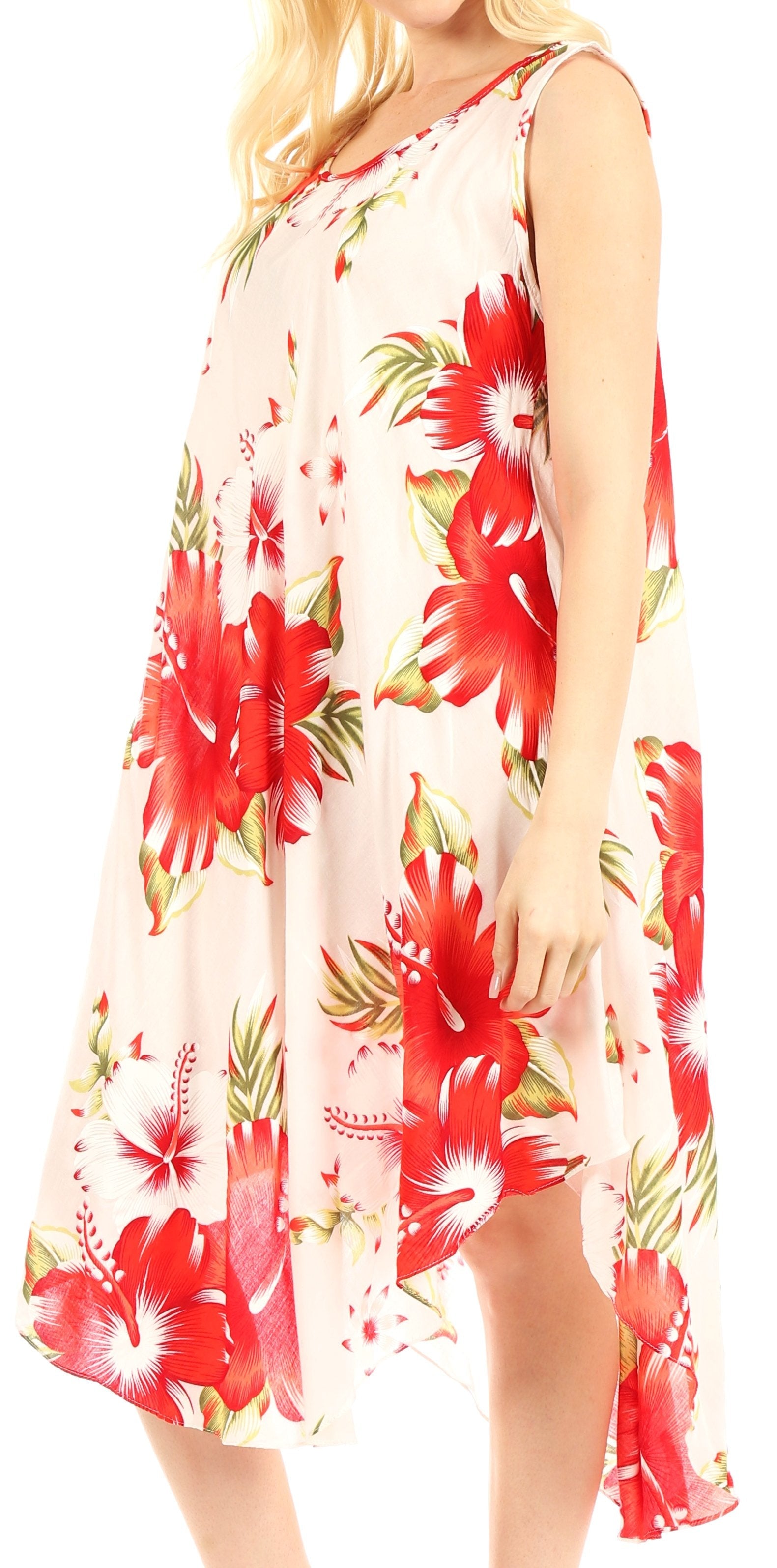 Sakkas - Clara Sleeveless Sundress Loose Floral Print Dress