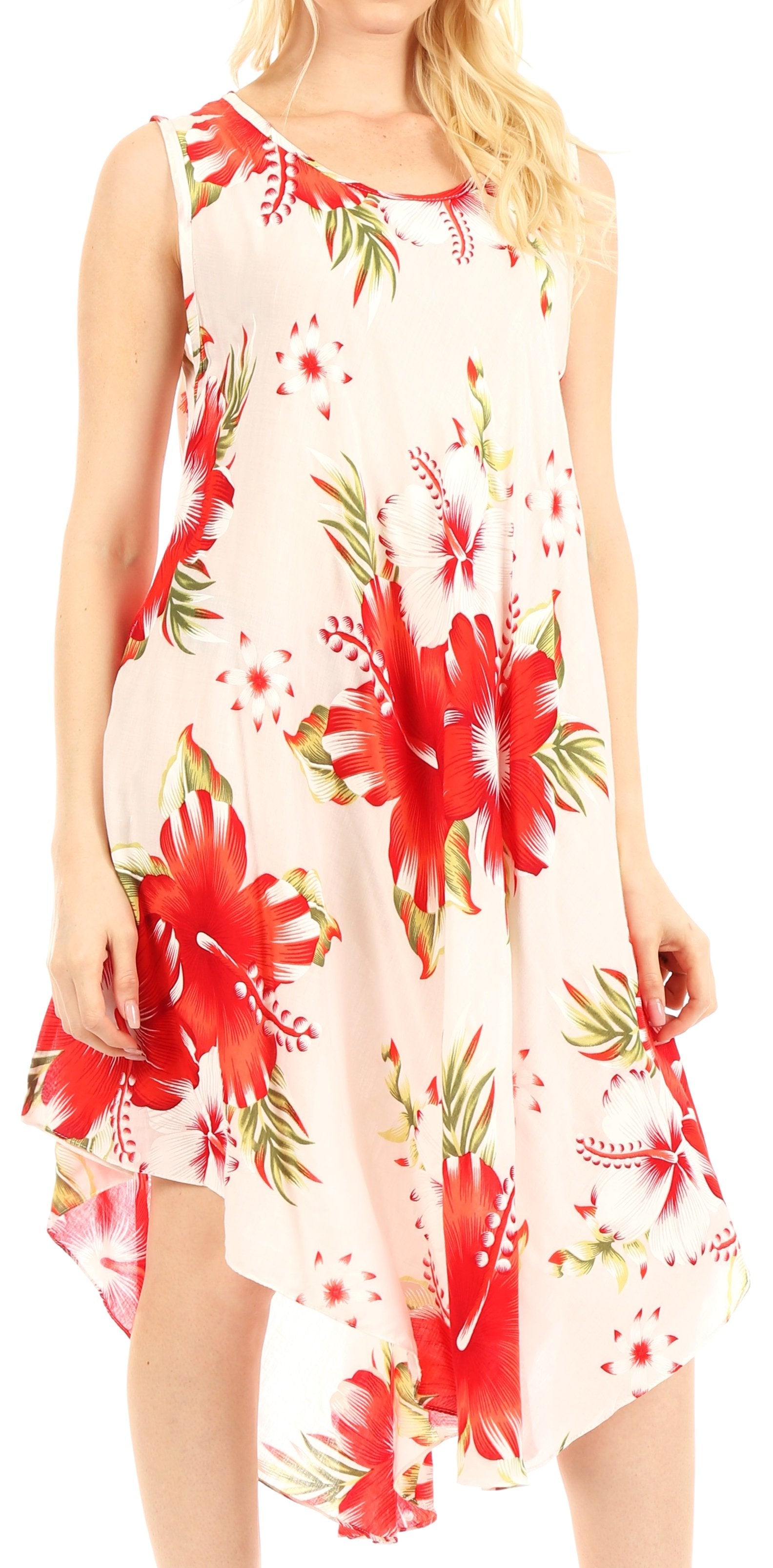 Sakkas - Clara Sleeveless Sundress Loose Floral Print Dress