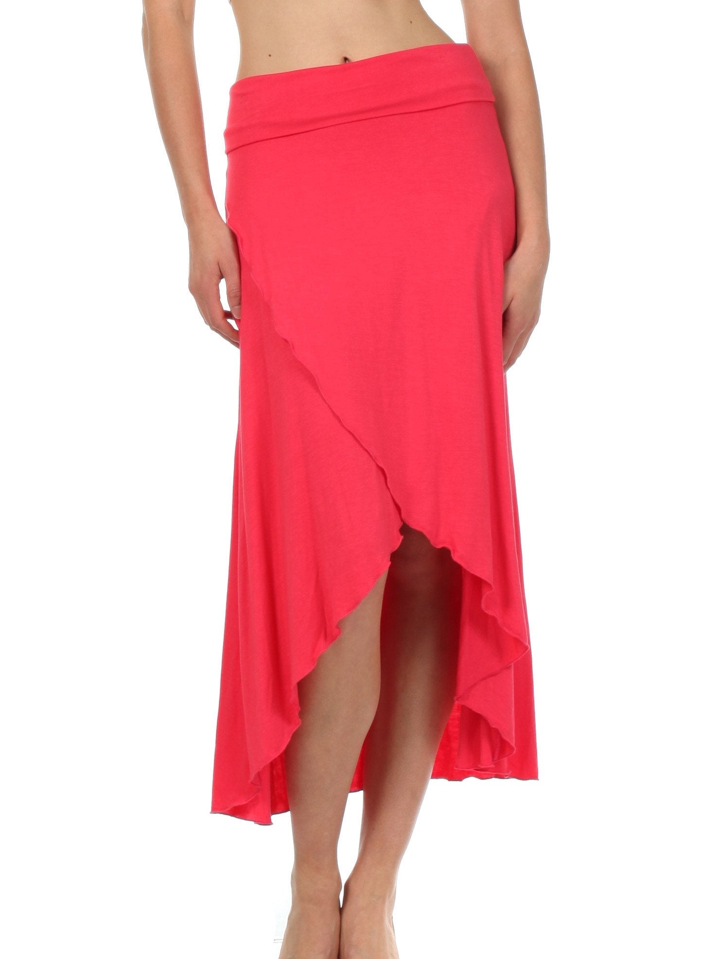 Sakkas - Soft Jersey Feel Solid Color Strapless High Low Dress / Skirt