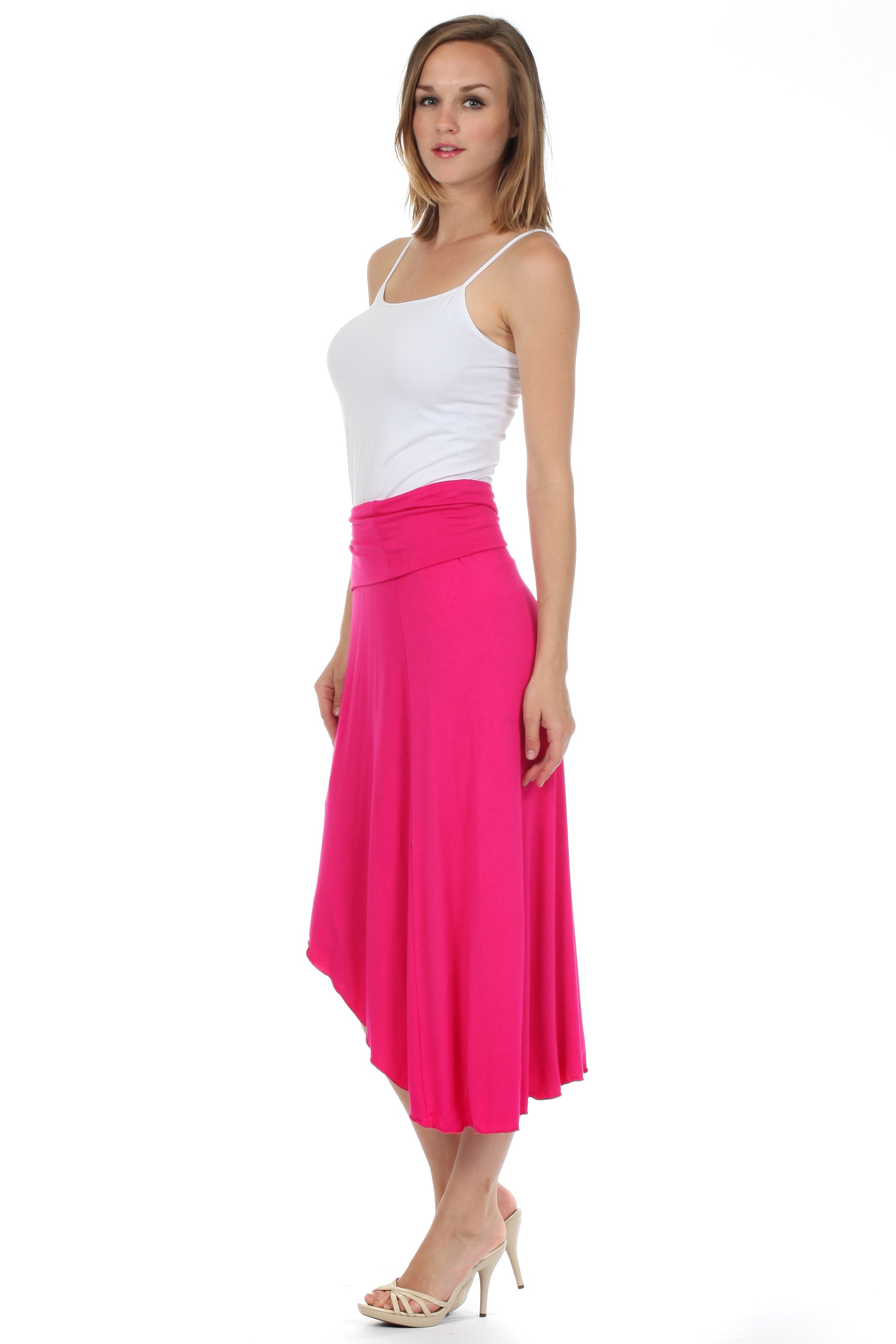 Sakkas - Soft Jersey Feel Solid Color Strapless High Low Dress / Skirt