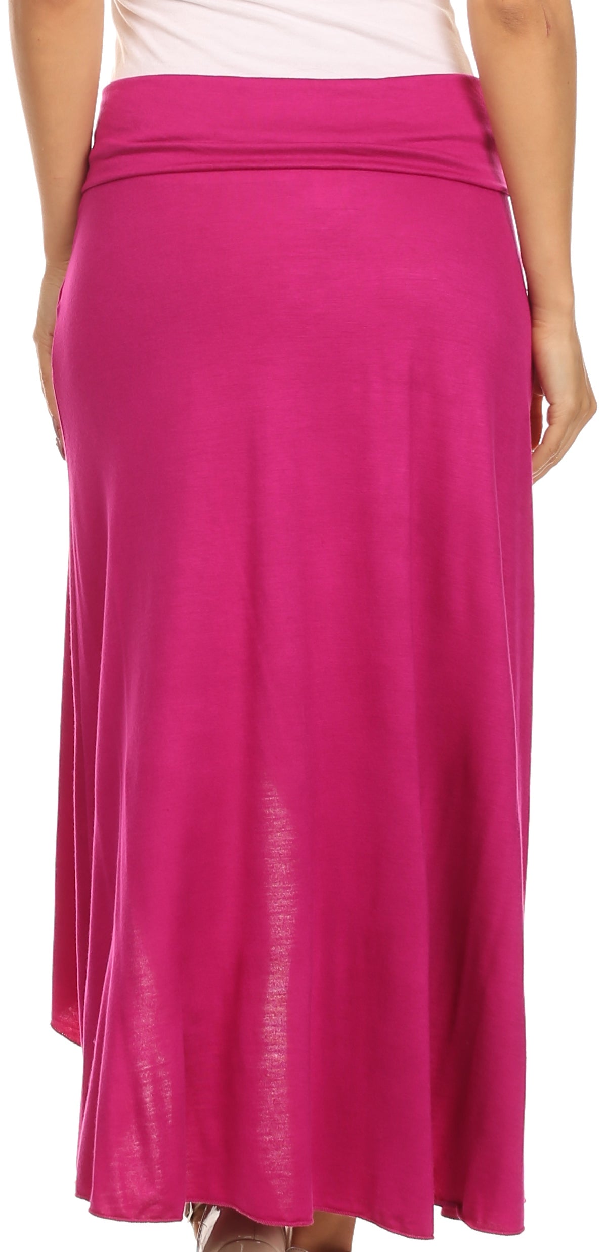 Sakkas - Soft Jersey Feel Solid Color Strapless High Low Dress / Skirt