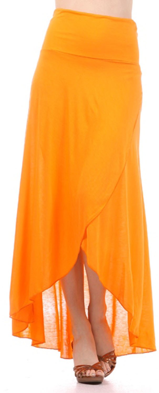 Sakkas - Soft Jersey Feel Solid Color Strapless High Low Dress / Skirt