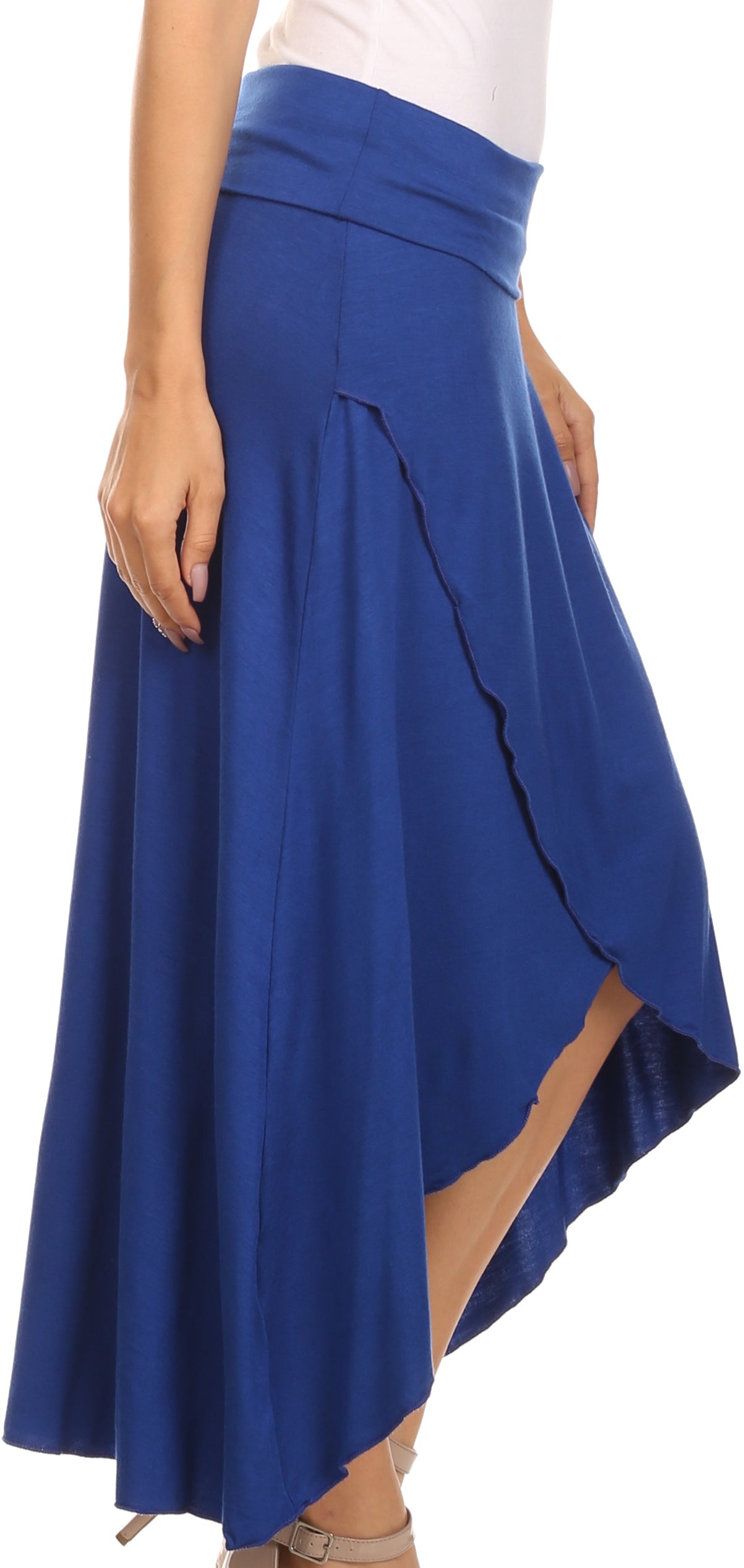 Sakkas - Soft Jersey Feel Solid Color Strapless High Low Dress / Skirt
