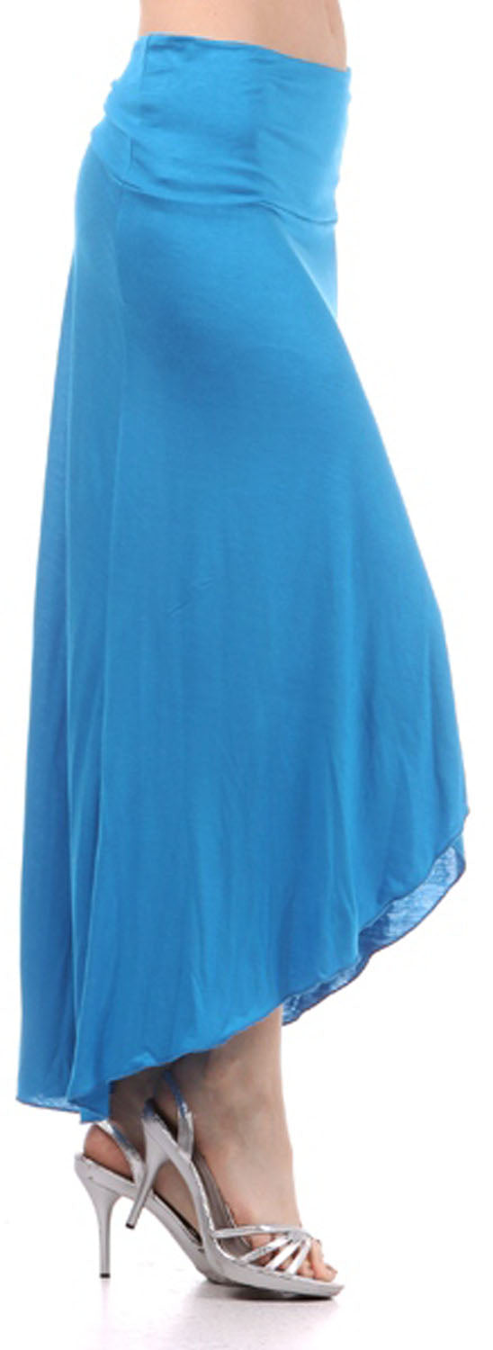 Sakkas - Soft Jersey Feel Solid Color Strapless High Low Dress / Skirt