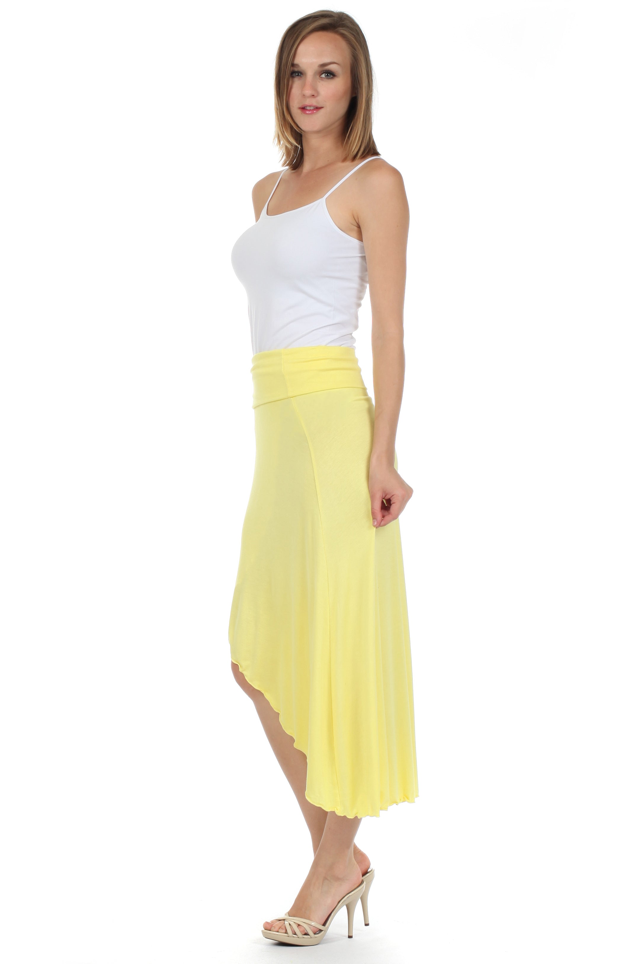 Sakkas - Soft Jersey Feel Solid Color Strapless High Low Dress / Skirt