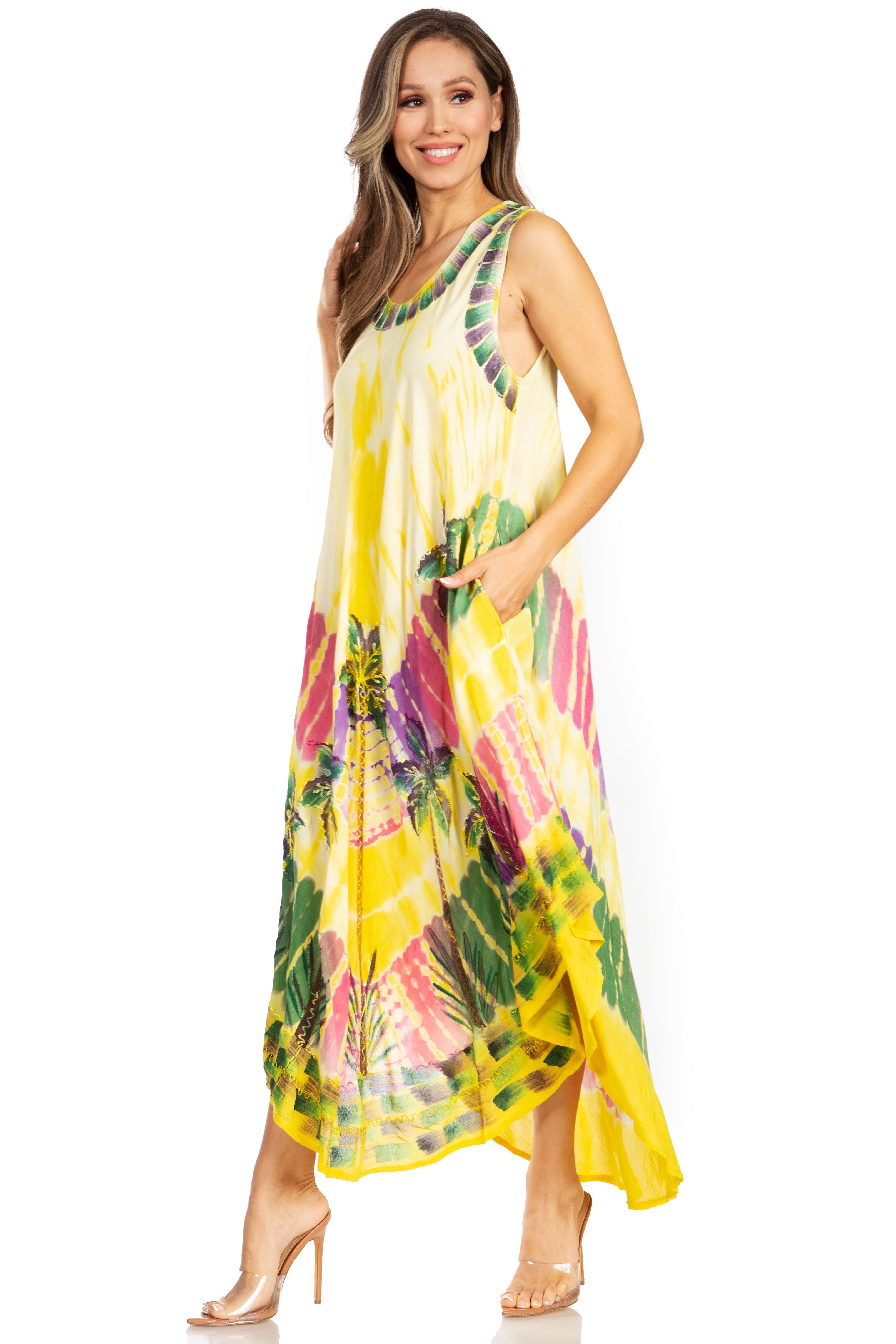 Sakkas - Tasanee Caftan Tank Dress / Cover Up