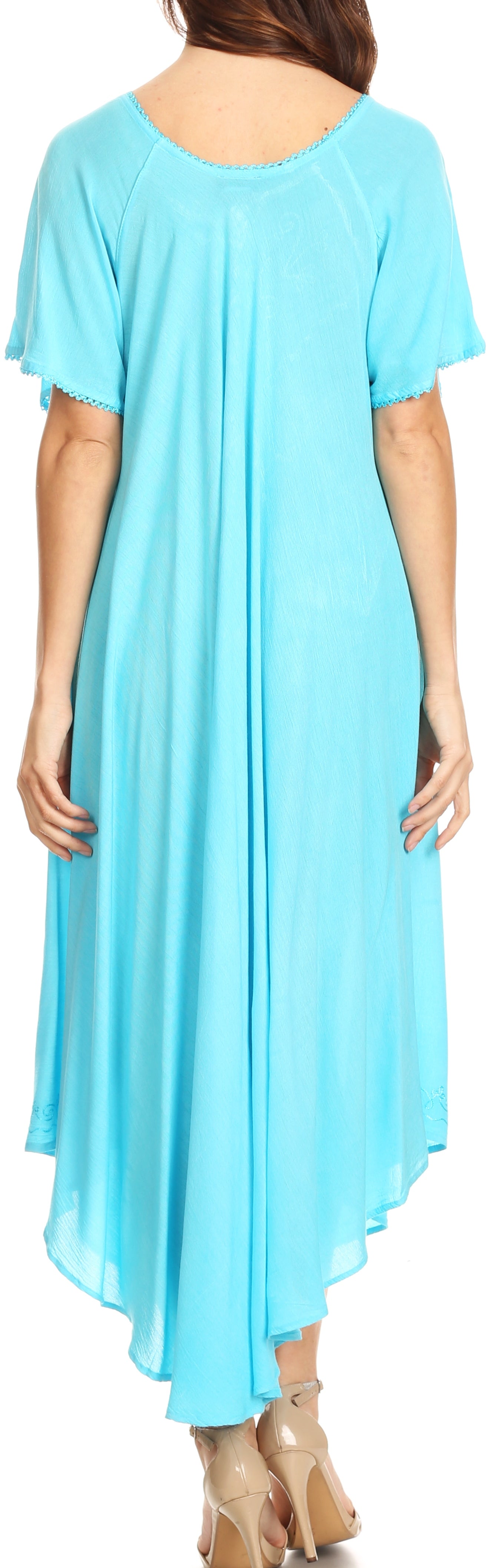 Sakkas - Lilia Embroidered Lace Up Bodice Relaxed Fit  Maxi Sun Dress