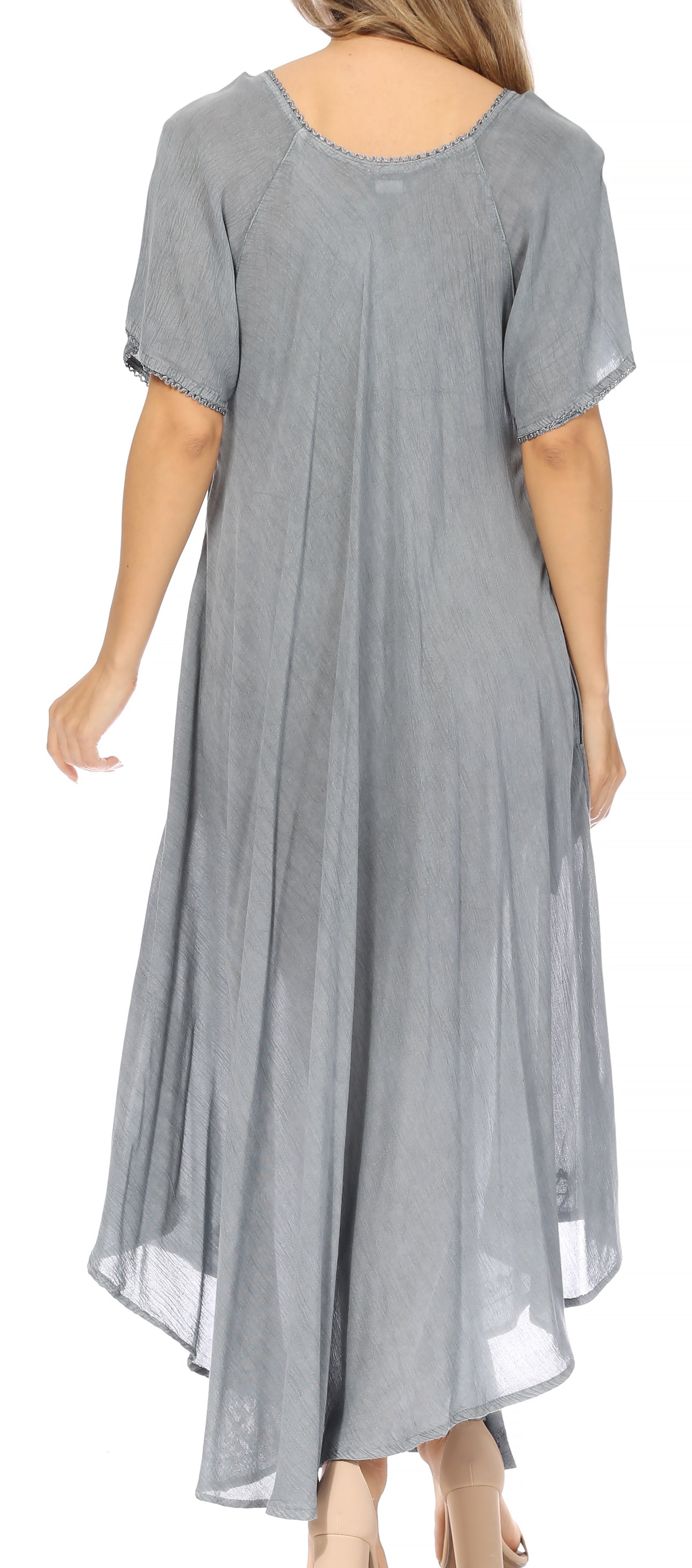 Sakkas - Lilia Embroidered Lace Up Bodice Relaxed Fit  Maxi Sun Dress