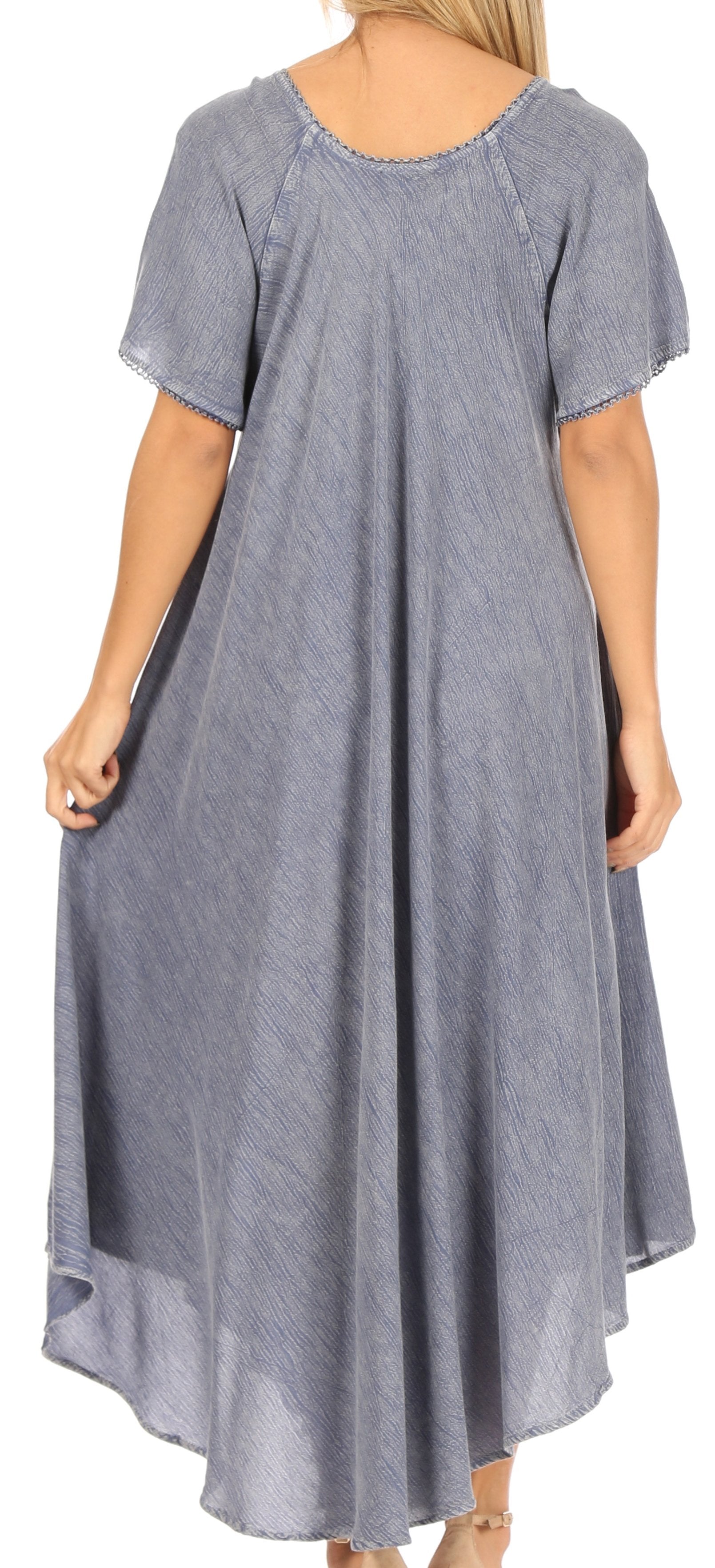 Sakkas - Lilia Embroidered Lace Up Bodice Relaxed Fit  Maxi Sun Dress