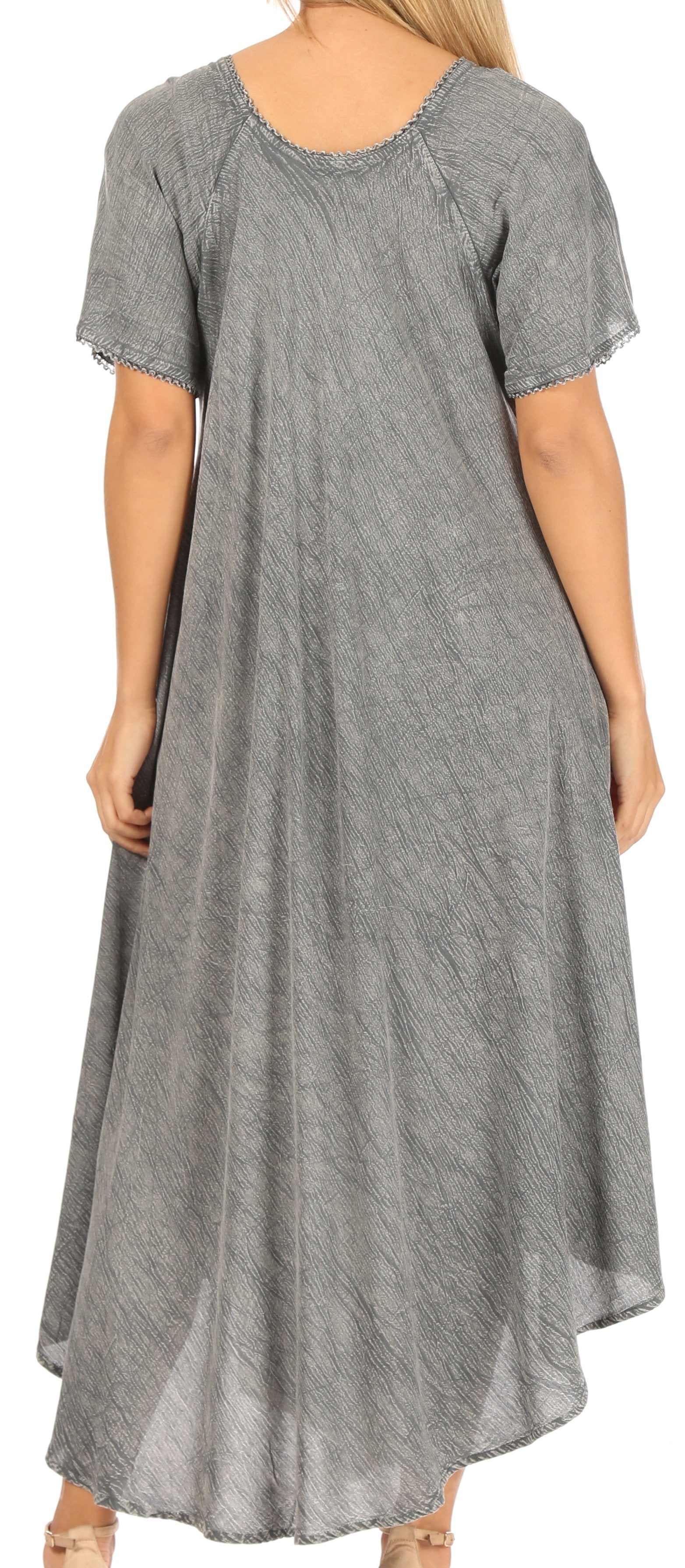 Sakkas - Lilia Embroidered Lace Up Bodice Relaxed Fit  Maxi Sun Dress