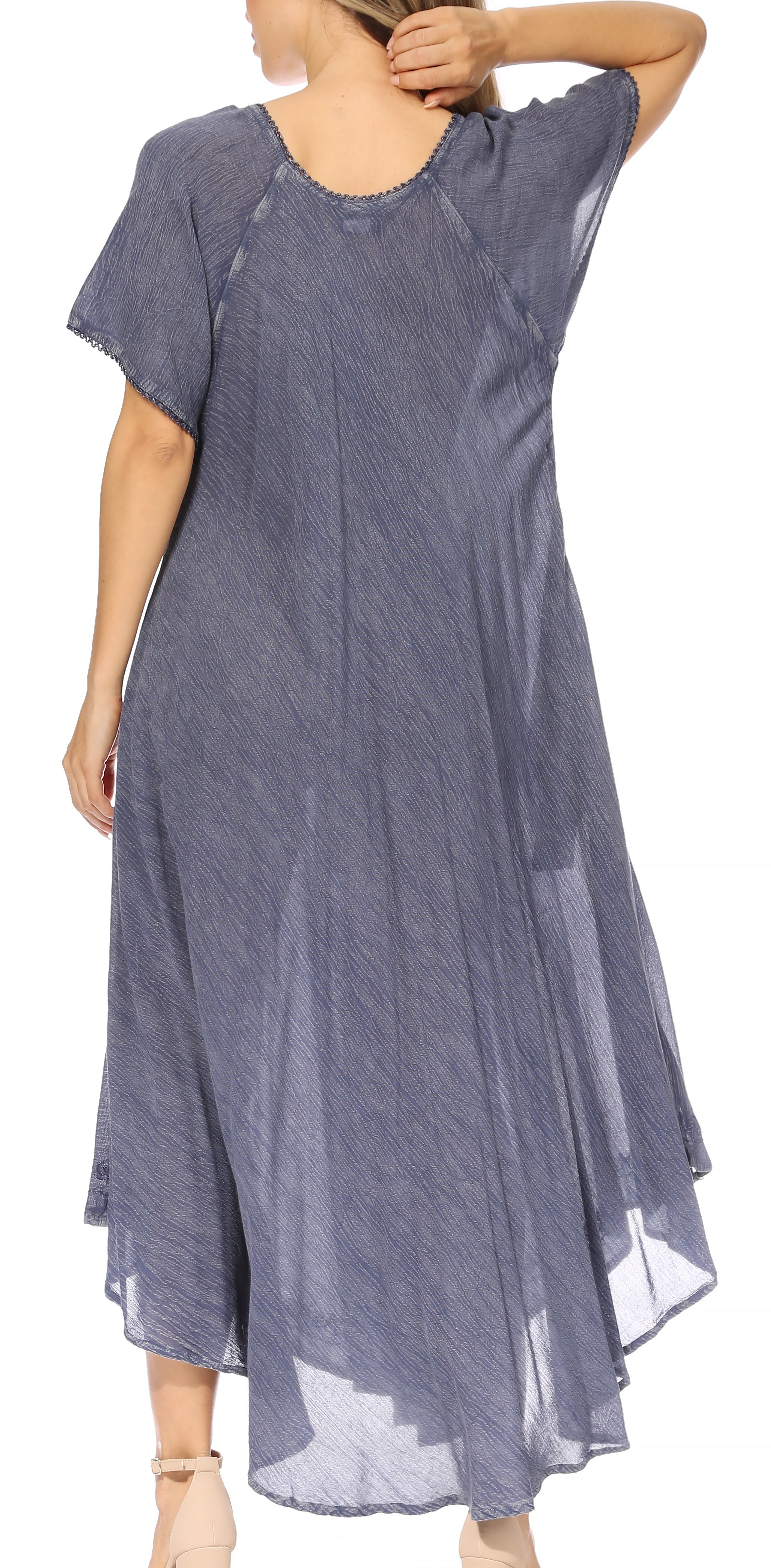 Sakkas - Lilia Embroidered Lace Up Bodice Relaxed Fit  Maxi Sun Dress