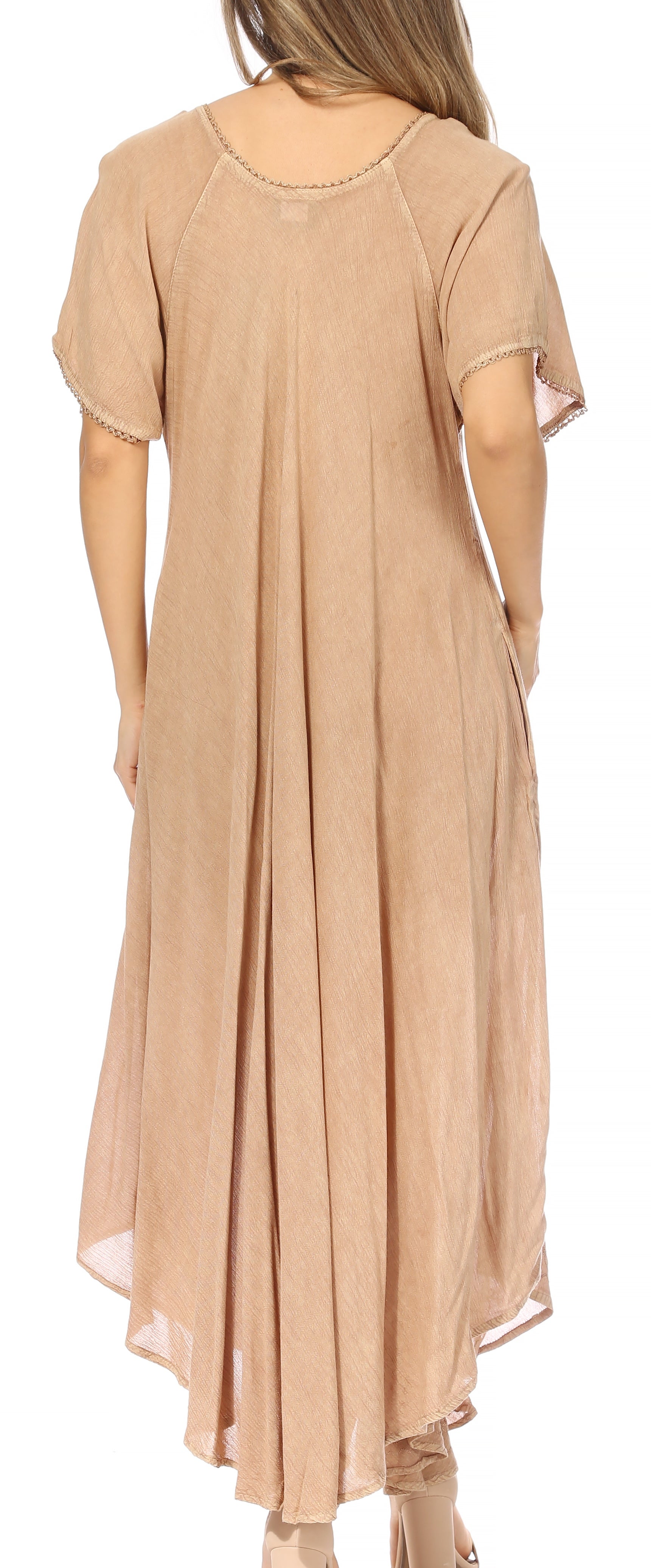 Sakkas - Lilia Embroidered Lace Up Bodice Relaxed Fit  Maxi Sun Dress