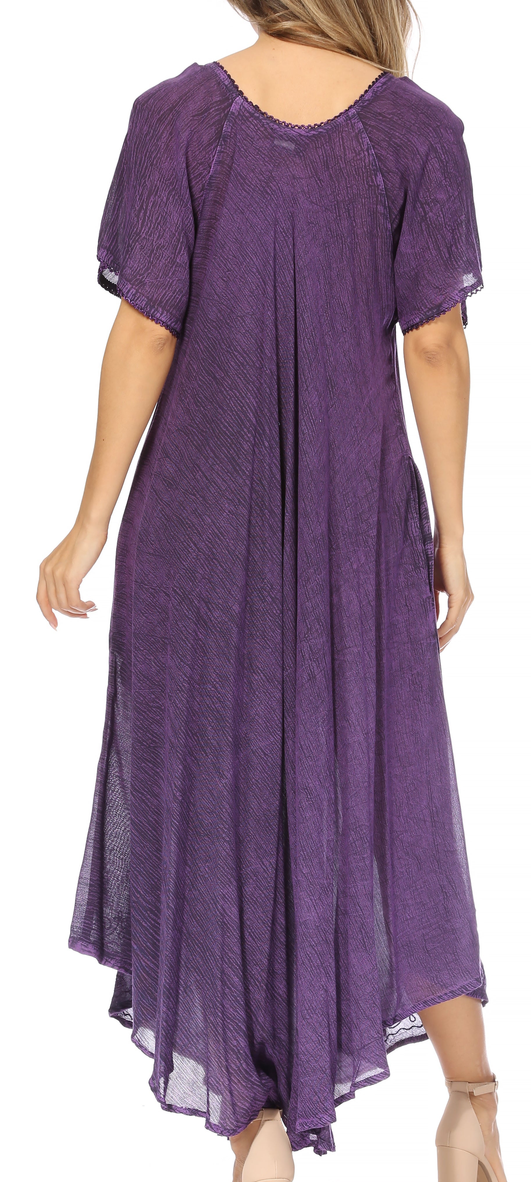 Sakkas - Lilia Embroidered Lace Up Bodice Relaxed Fit  Maxi Sun Dress