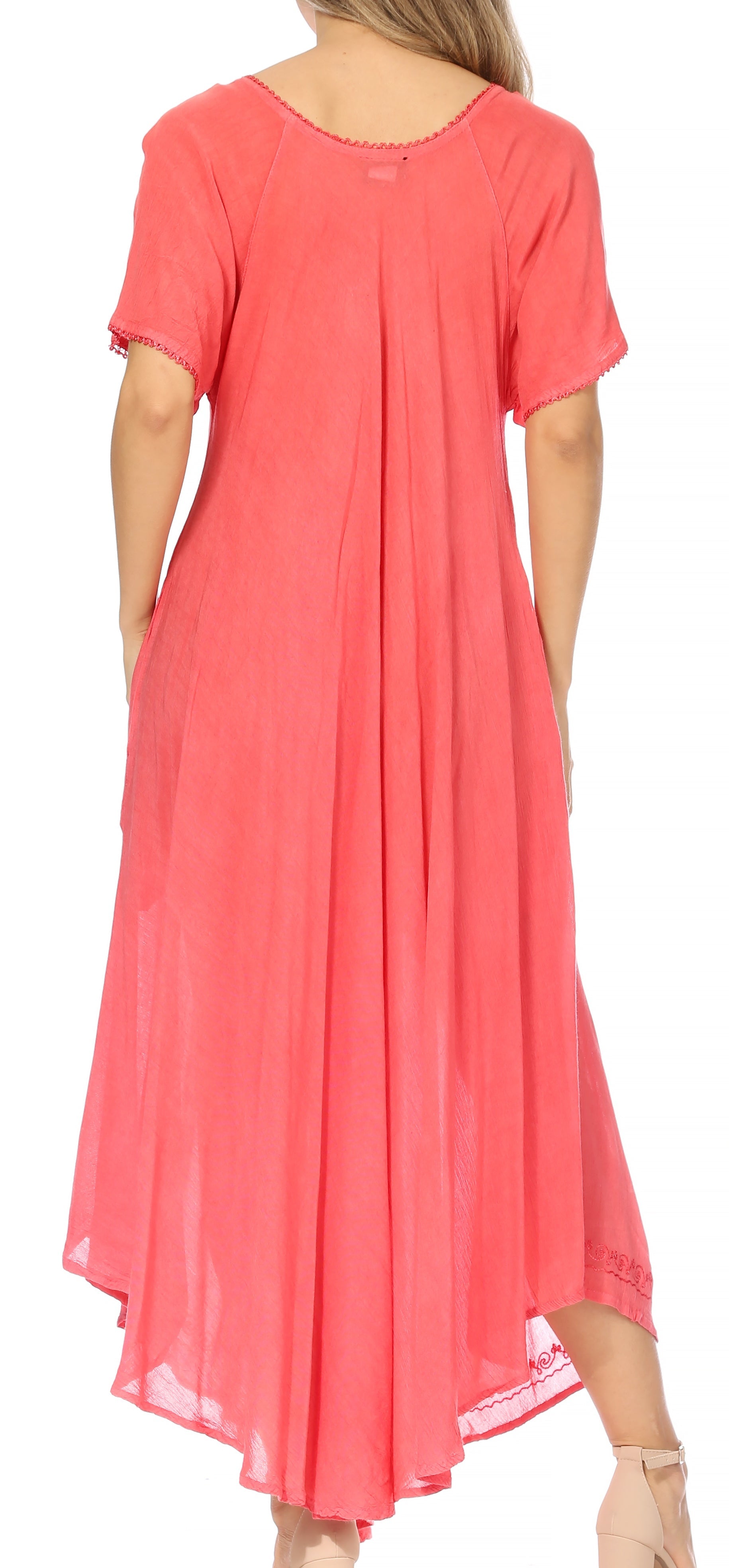 Sakkas - Lilia Embroidered Lace Up Bodice Relaxed Fit  Maxi Sun Dress