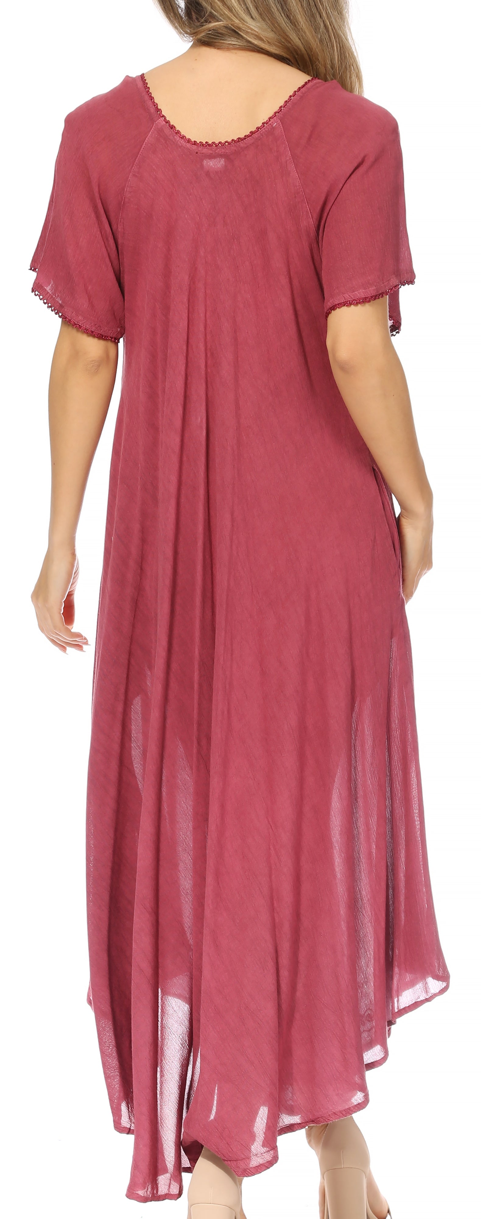 Sakkas - Lilia Embroidered Lace Up Bodice Relaxed Fit  Maxi Sun Dress