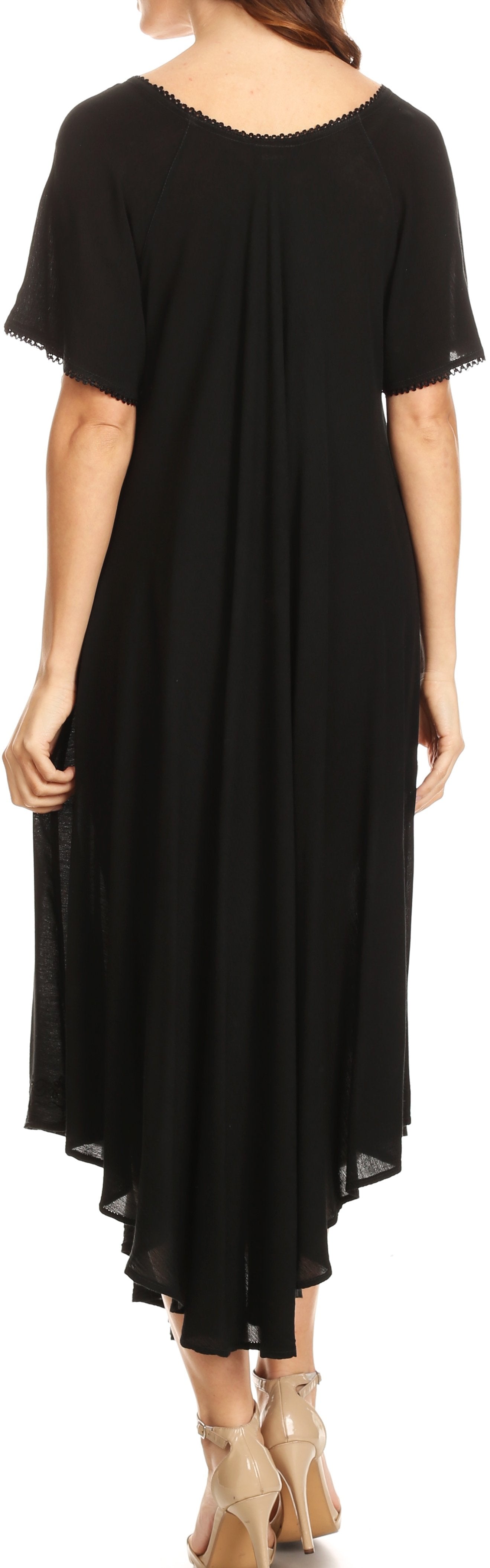 Sakkas - Lilia Embroidered Lace Up Bodice Relaxed Fit  Maxi Sun Dress