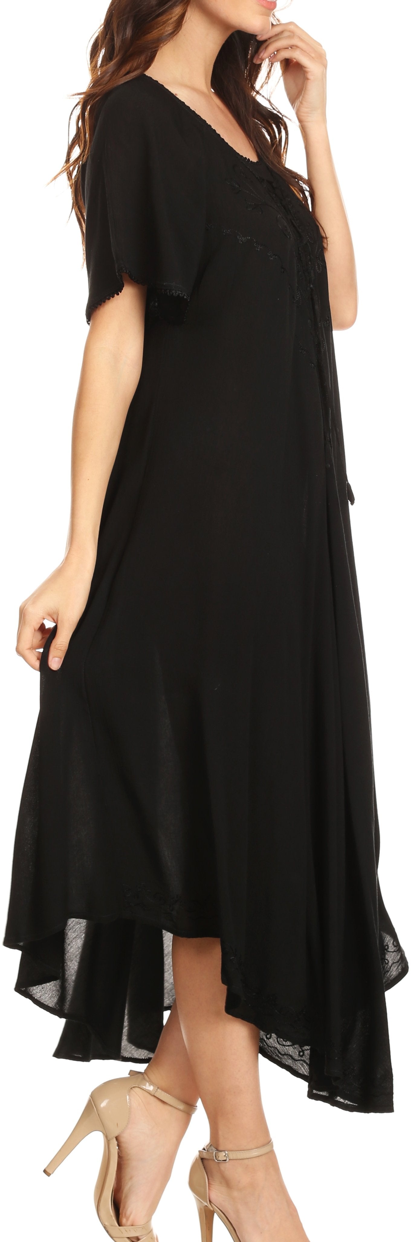 Sakkas - Lilia Embroidered Lace Up Bodice Relaxed Fit  Maxi Sun Dress