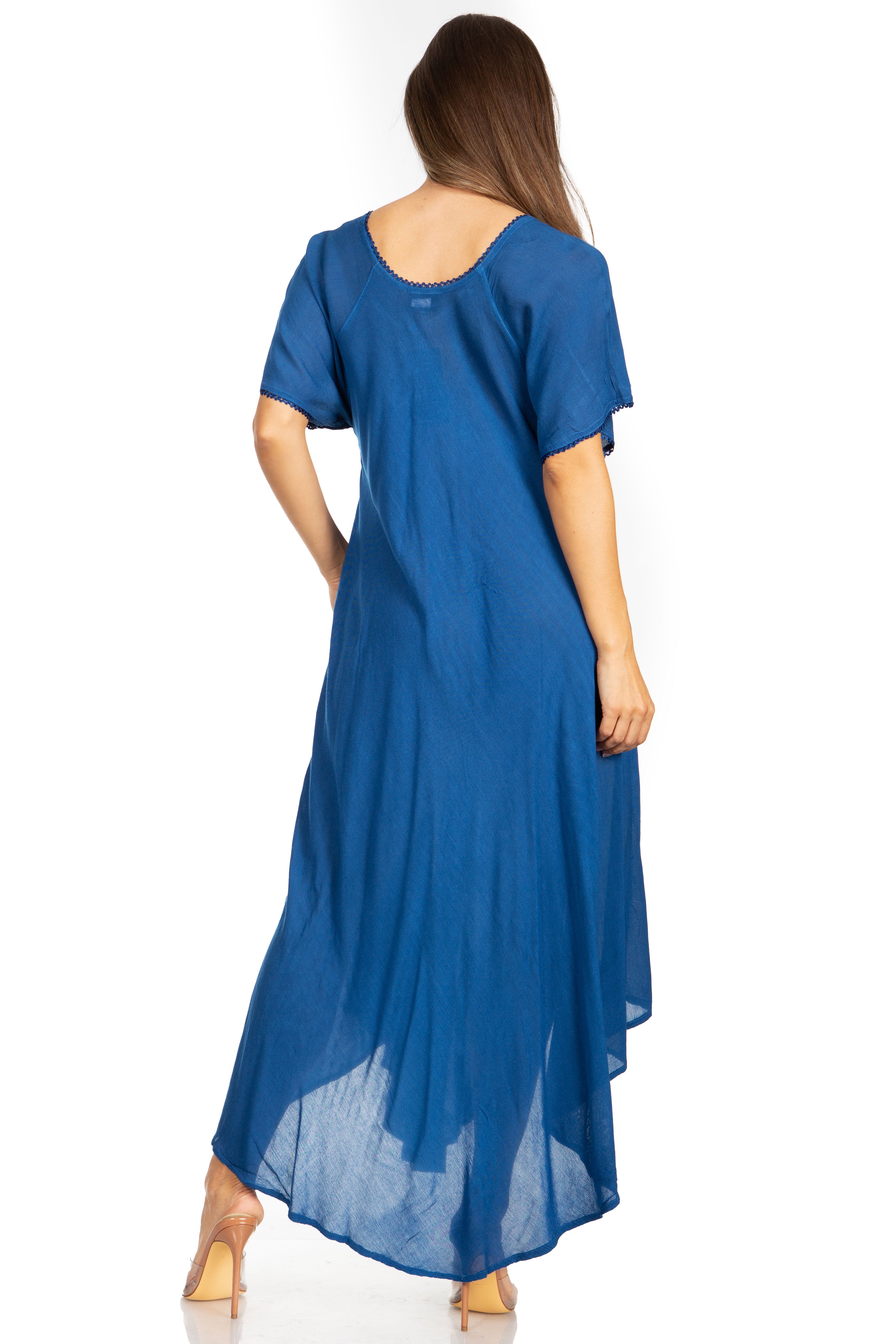Sakkas - Lilia Embroidered Lace Up Bodice Relaxed Fit  Maxi Sun Dress