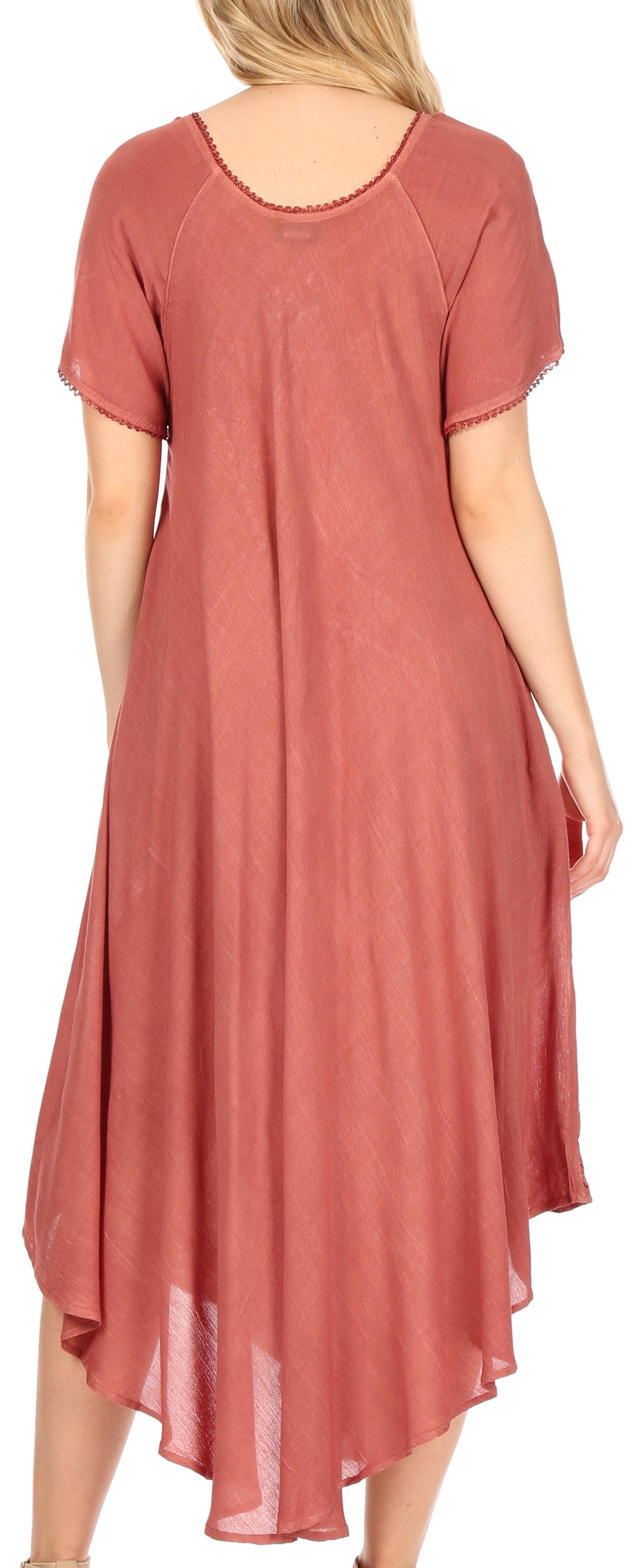 Sakkas - Lilia Embroidered Lace Up Bodice Relaxed Fit  Maxi Sun Dress