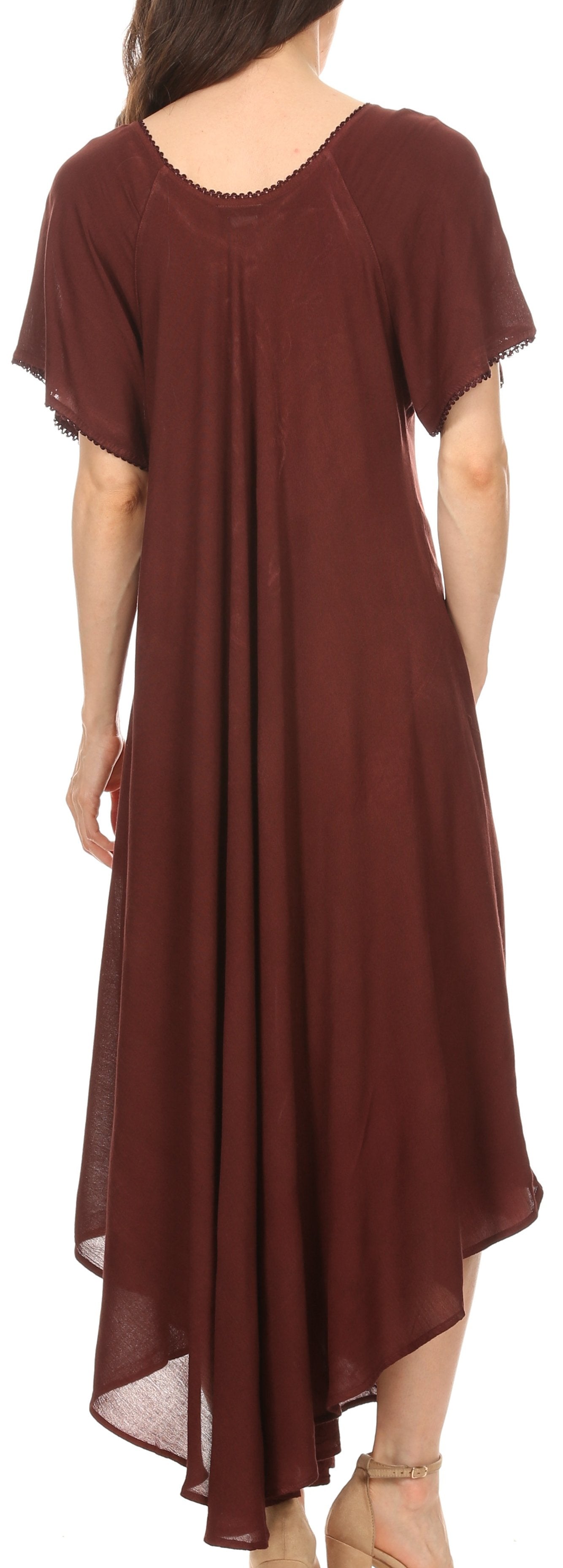 Sakkas - Lilia Embroidered Lace Up Bodice Relaxed Fit  Maxi Sun Dress