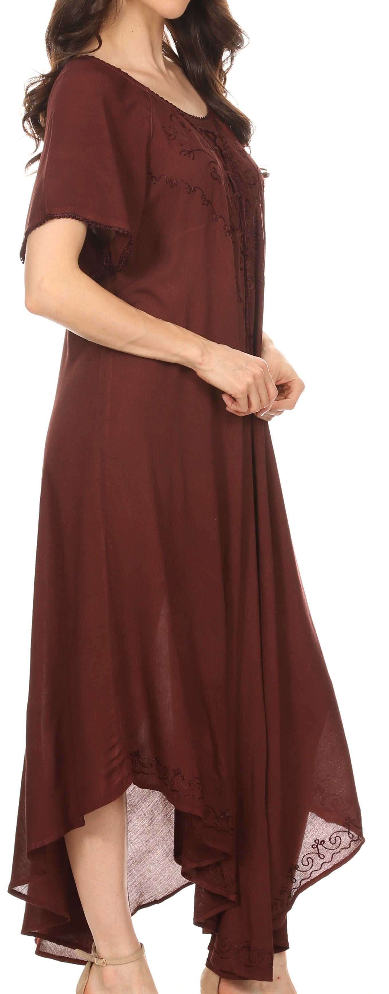 Sakkas - Lilia Embroidered Lace Up Bodice Relaxed Fit  Maxi Sun Dress