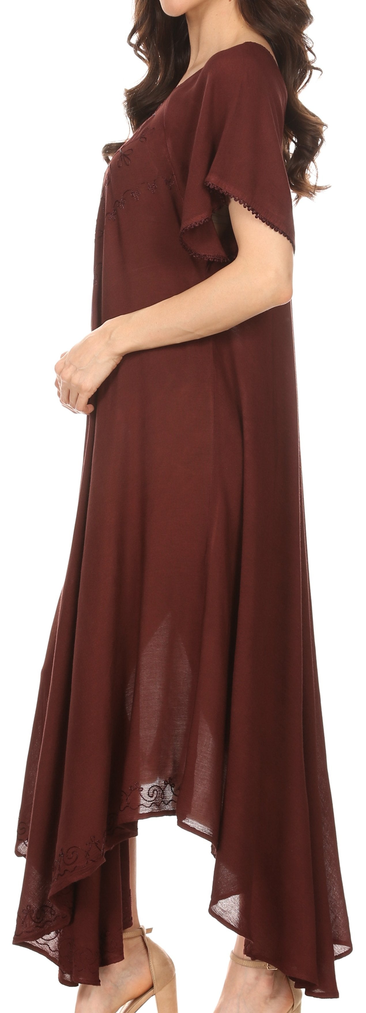 Sakkas - Lilia Embroidered Lace Up Bodice Relaxed Fit  Maxi Sun Dress