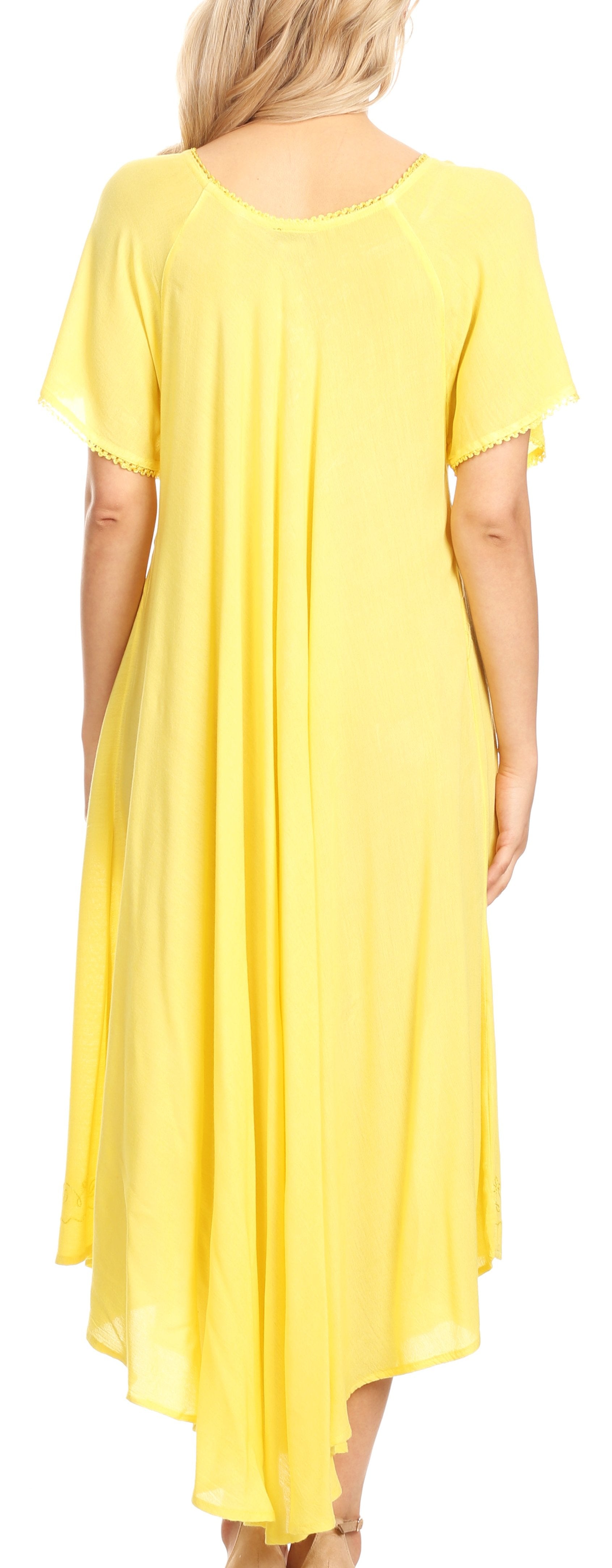 Sakkas - Lilia Embroidered Lace Up Bodice Relaxed Fit  Maxi Sun Dress