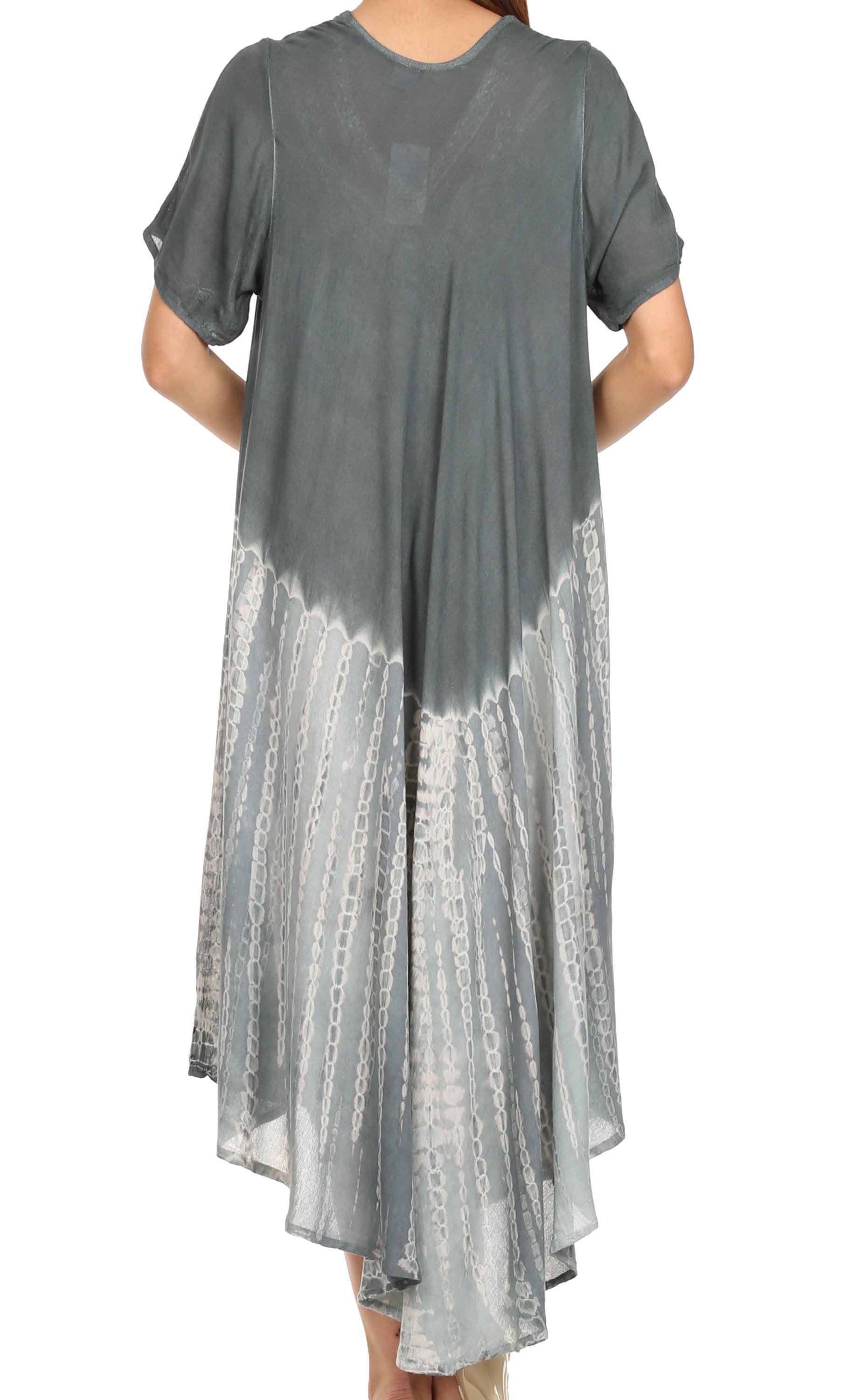 Gray dress with a gradient pattern on a white background