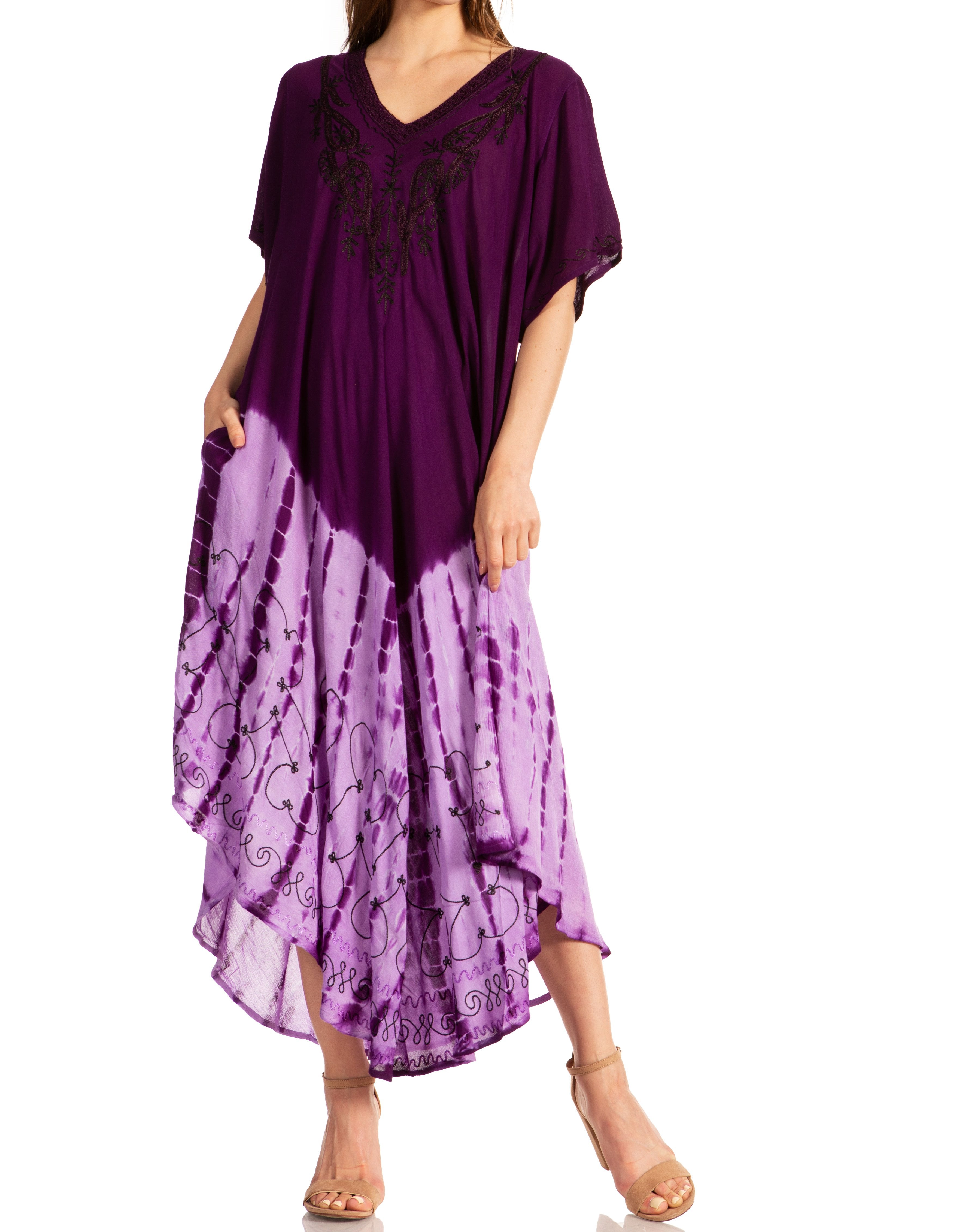 Purple dress with a gradient effect on a white background
