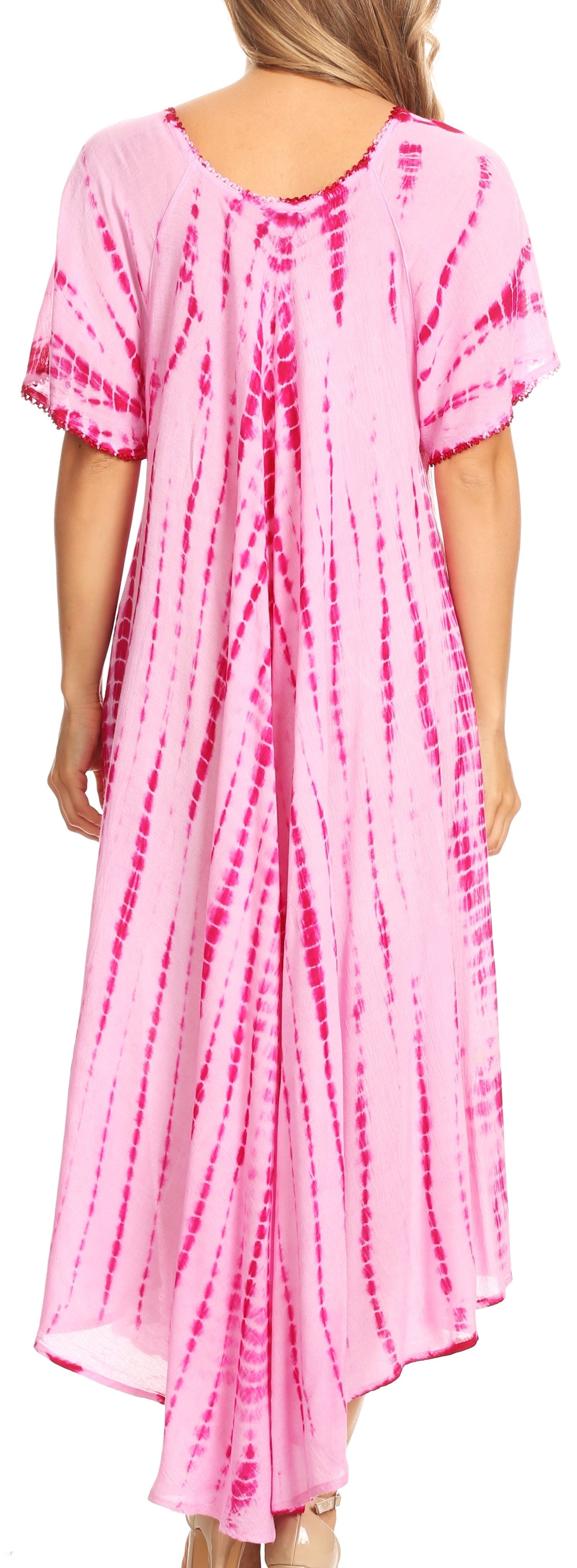 Pink tie-dye dress worn by a person