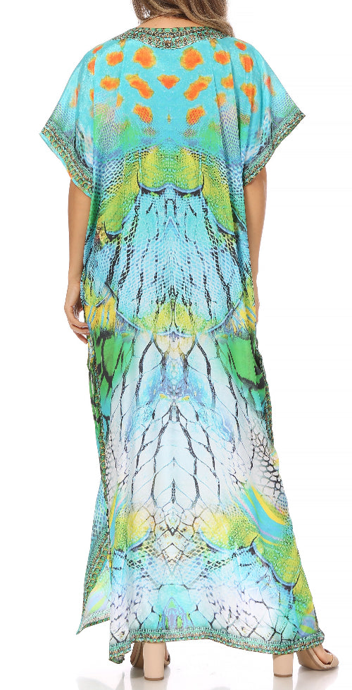 Colorful patterned dress on a white background