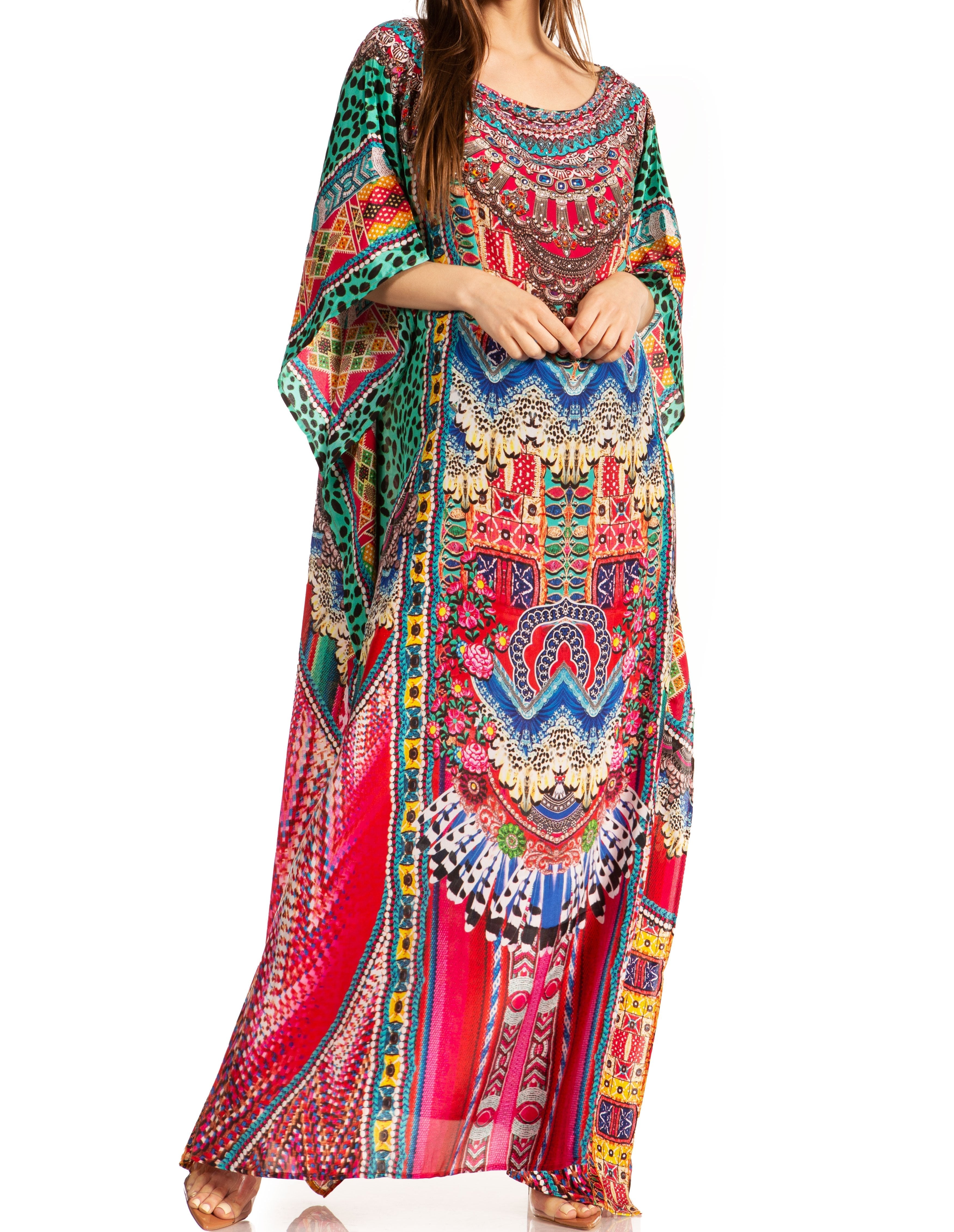 Sakkas Jabari Maxi Short Sleeve Long Beach Kaftan
