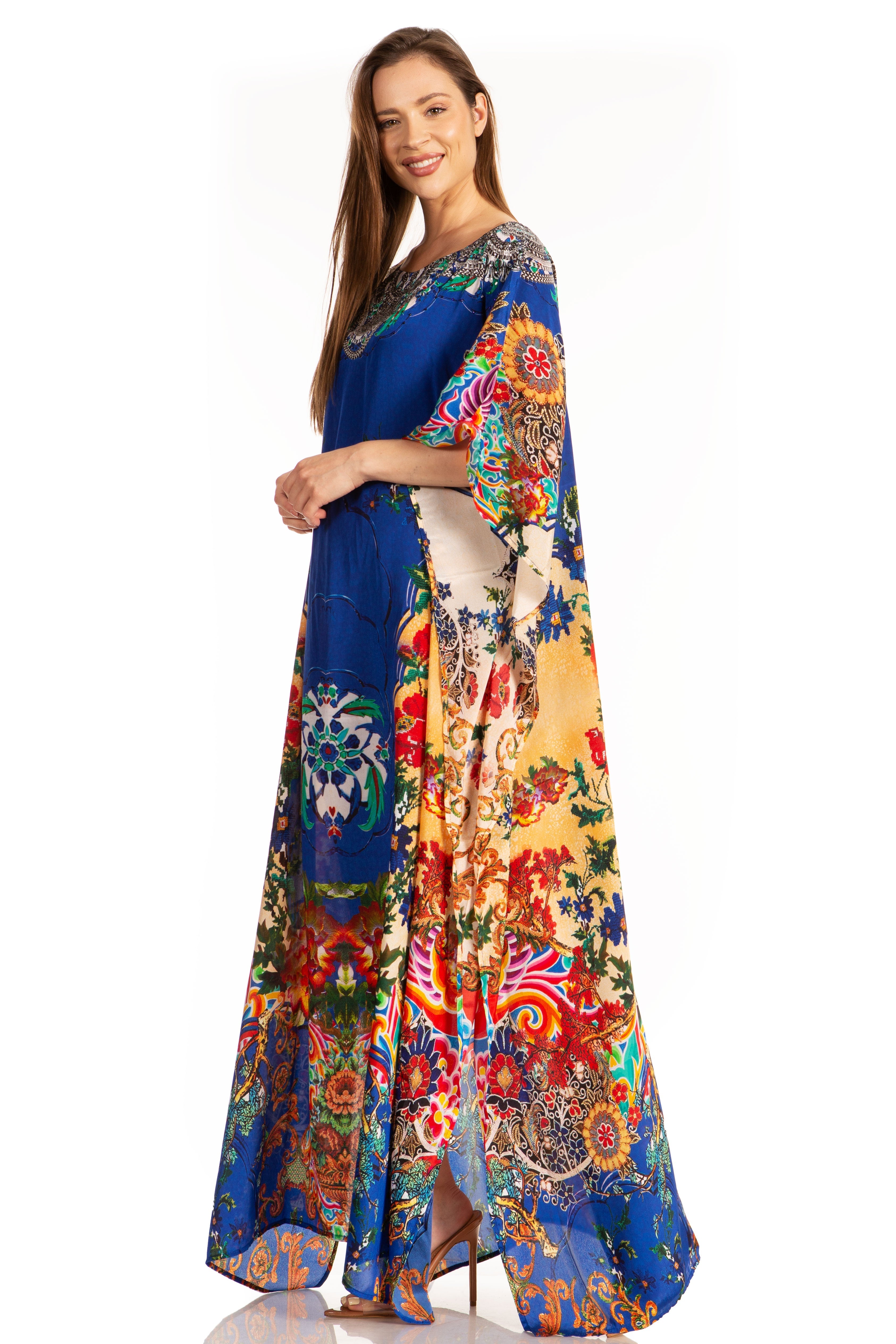 Sakkas Jabari Maxi Short Sleeve Long Beach Kaftan