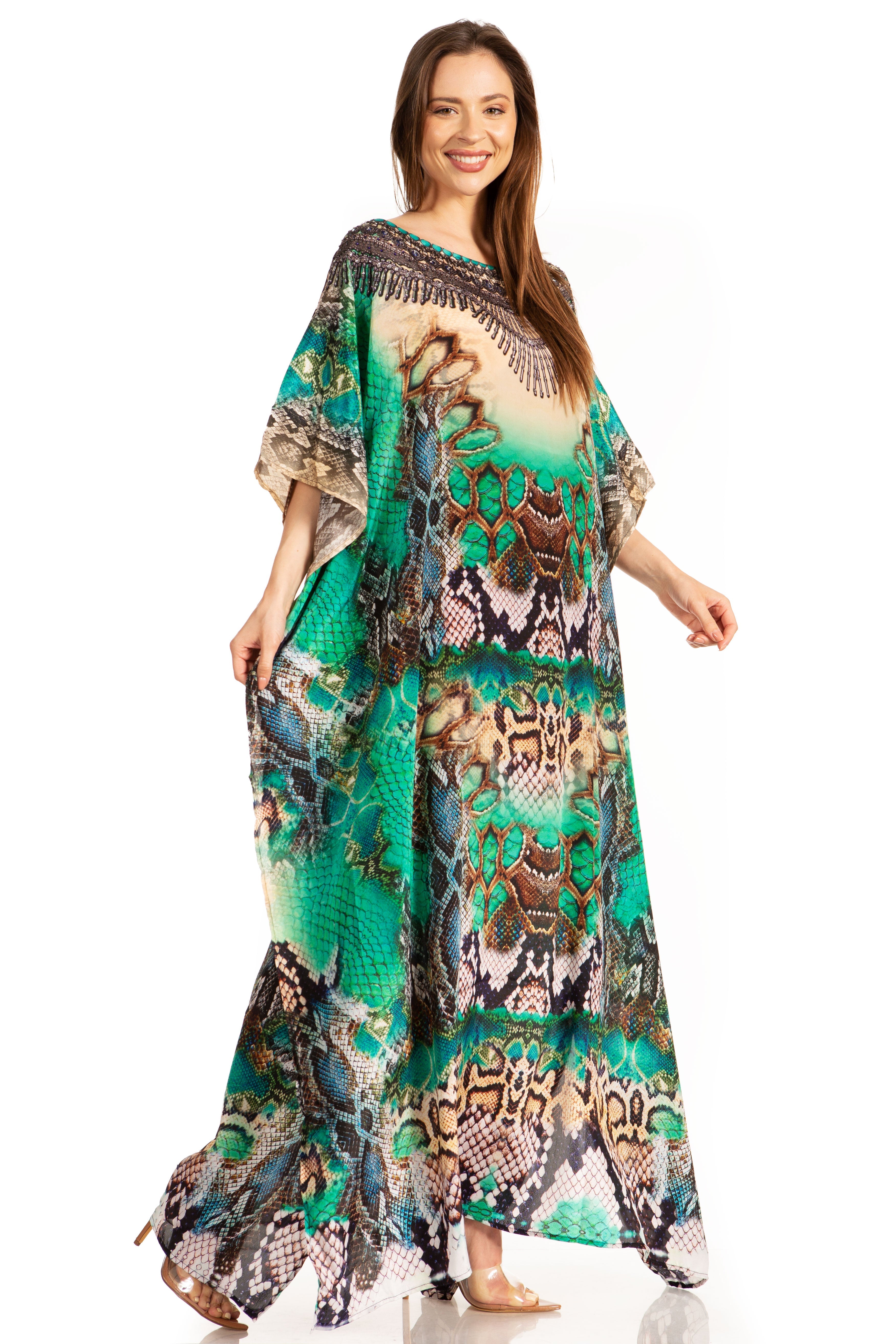 Sakkas Jabari Maxi Short Sleeve Long Beach Kaftan