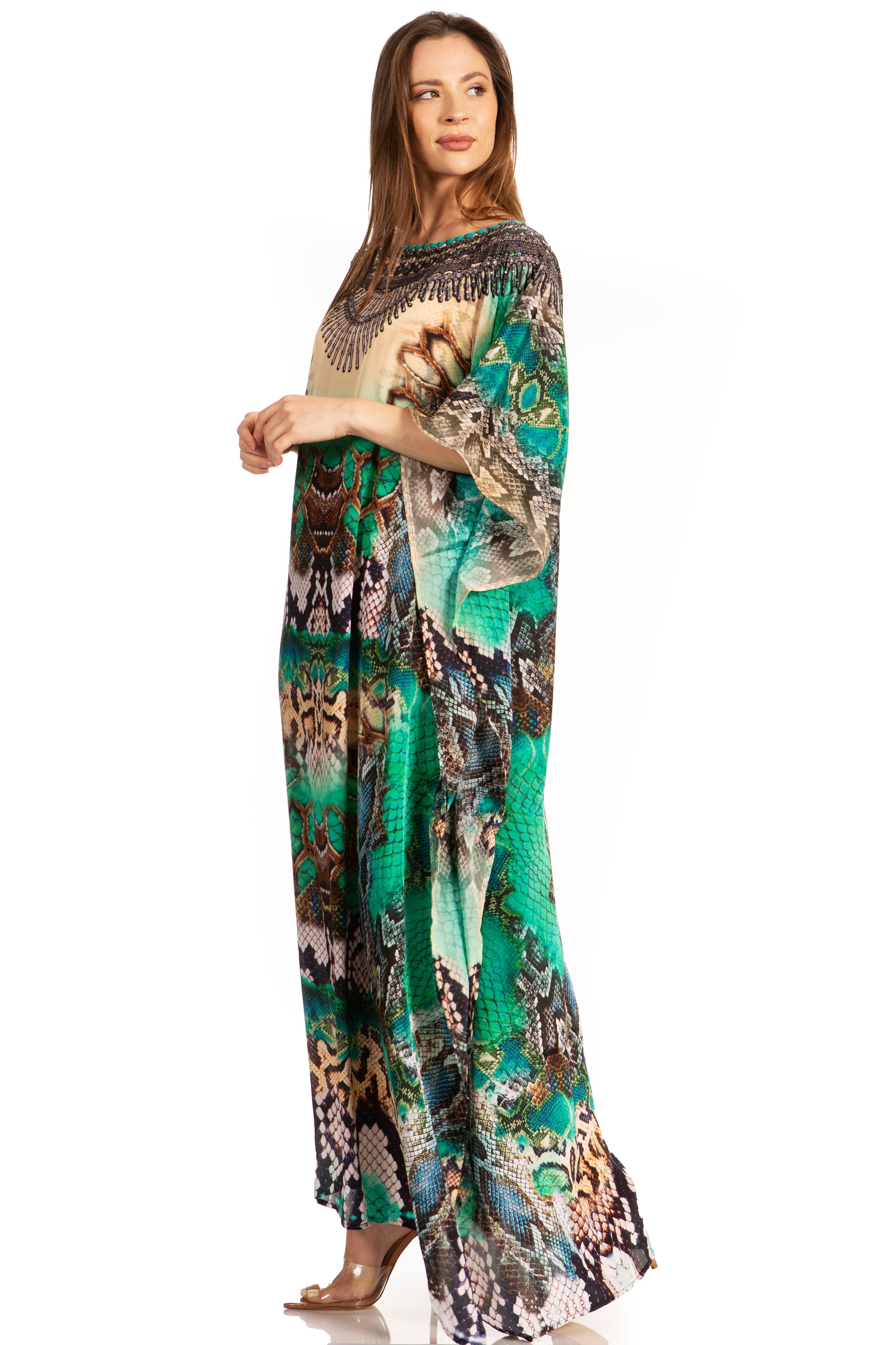 Sakkas Jabari Maxi Short Sleeve Long Beach Kaftan