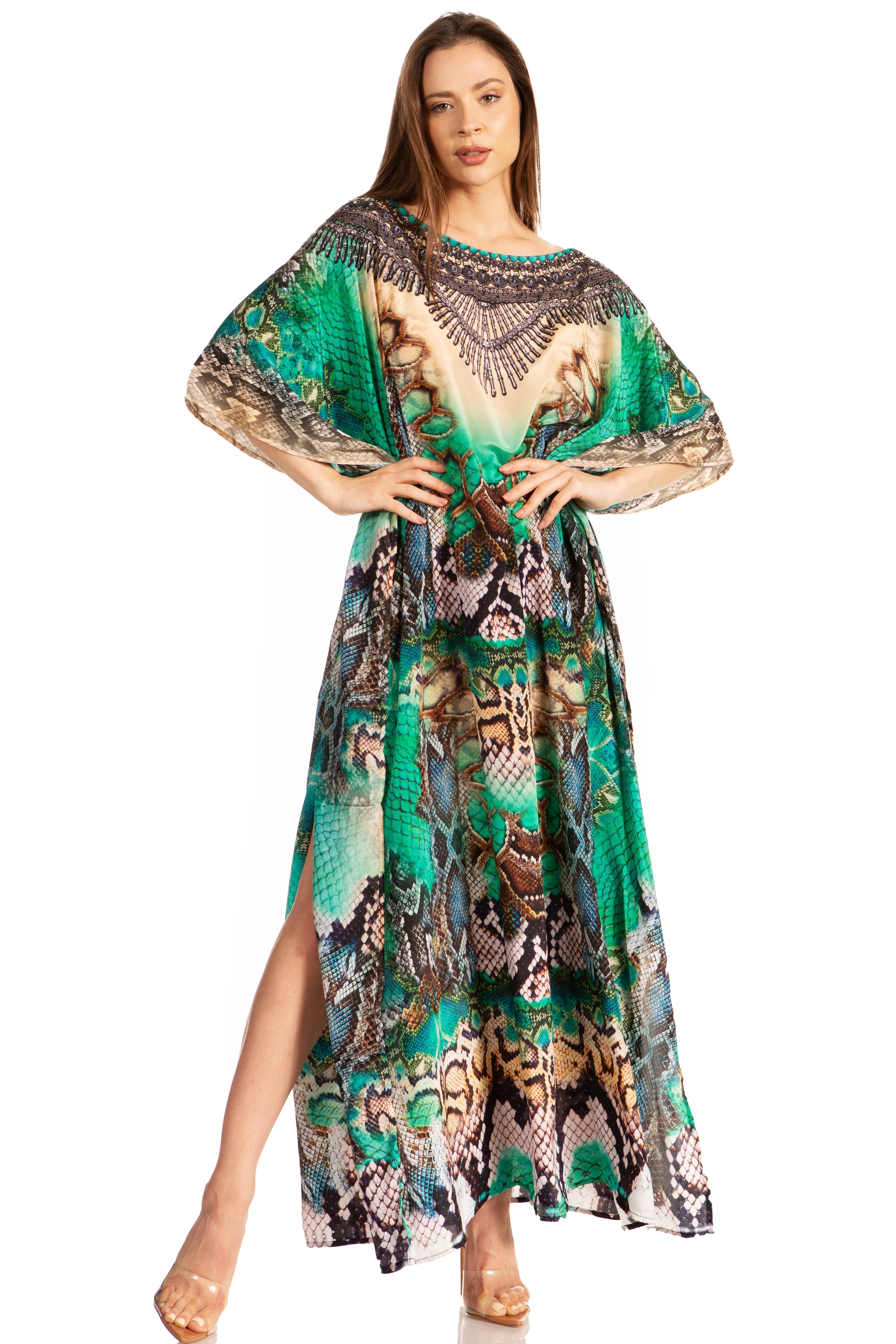 Sakkas Jabari Maxi Short Sleeve Long Beach Kaftan