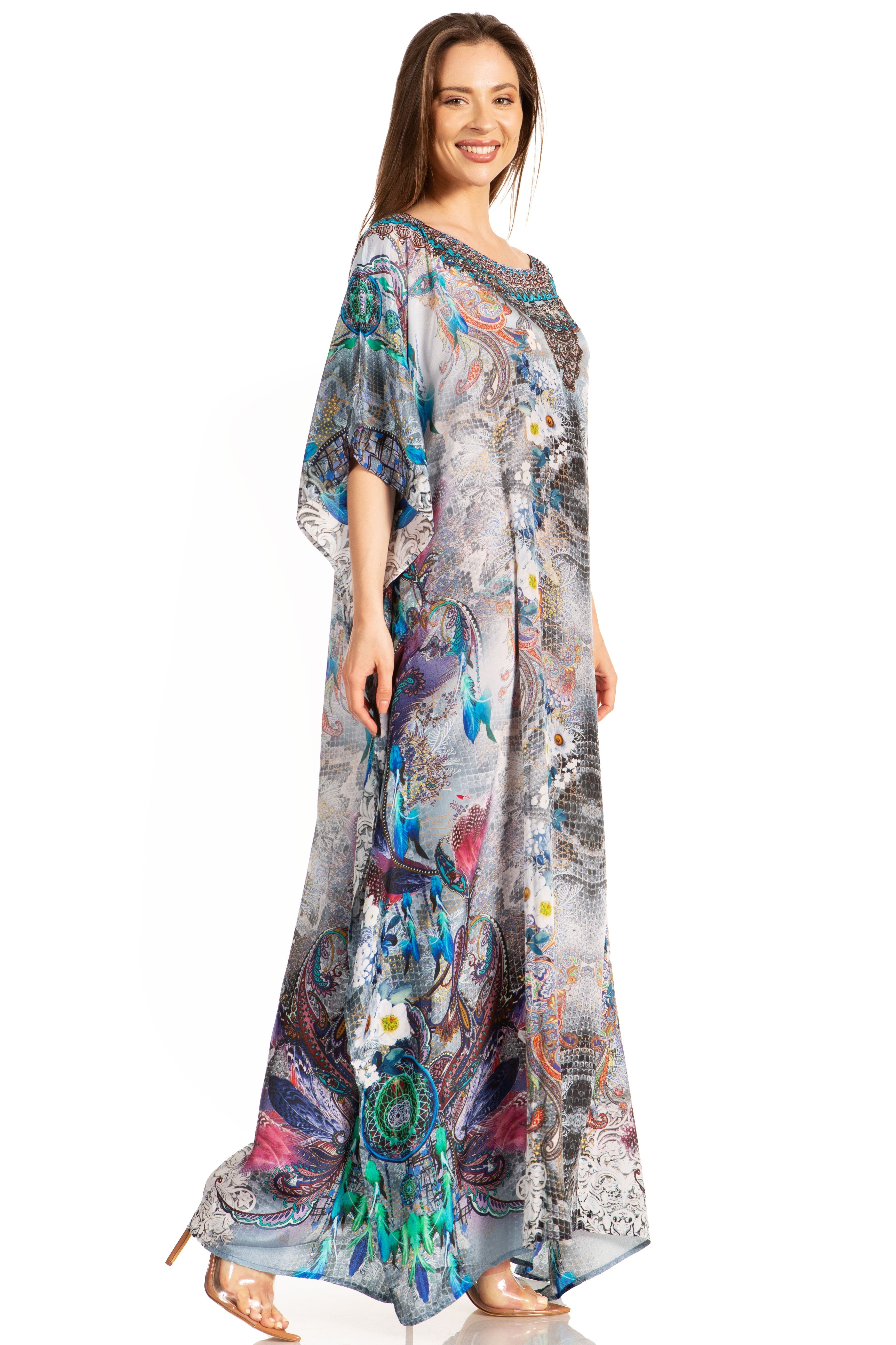 Sakkas Jabari Maxi Short Sleeve Long Beach Kaftan