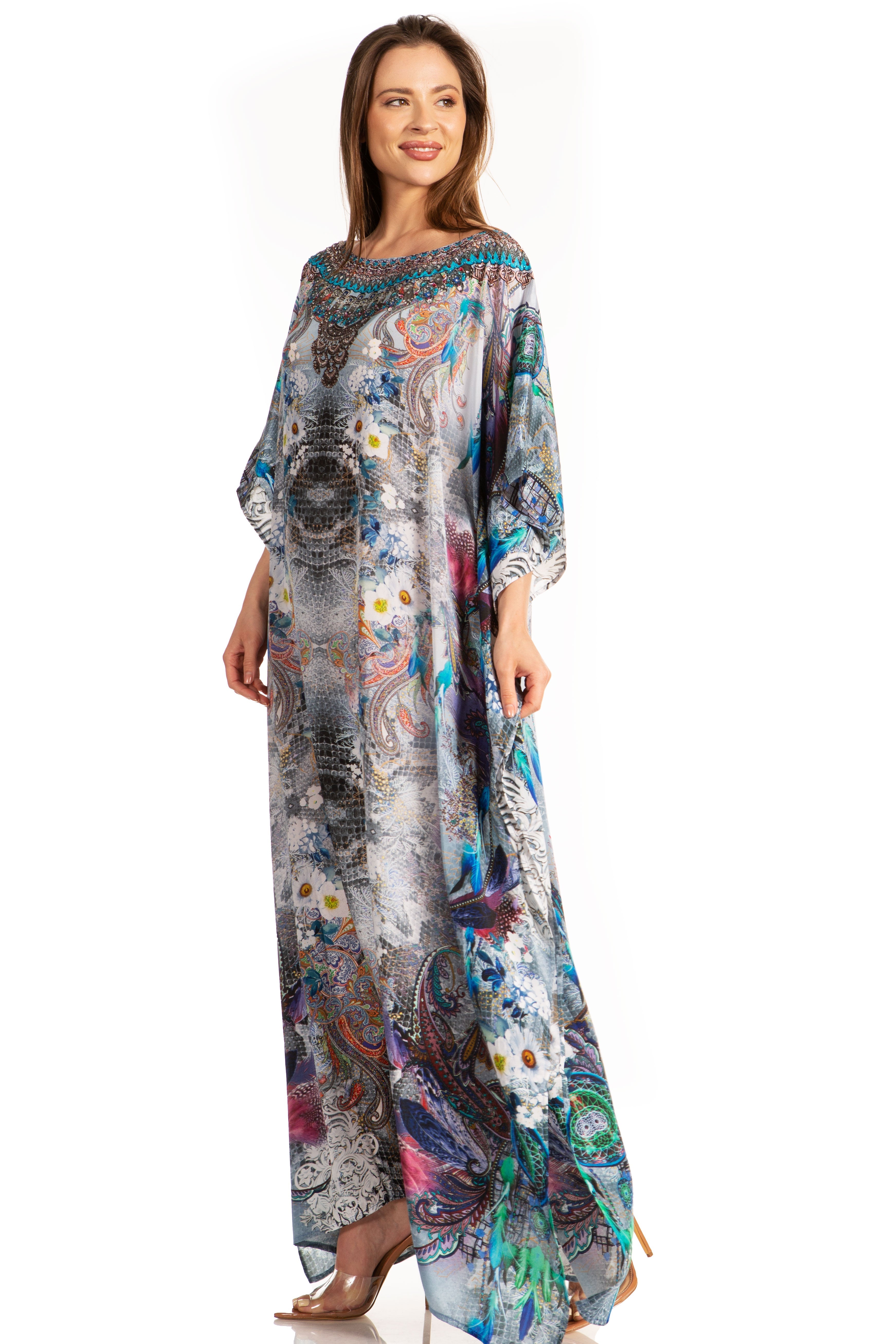 Sakkas Jabari Maxi Short Sleeve Long Beach Kaftan
