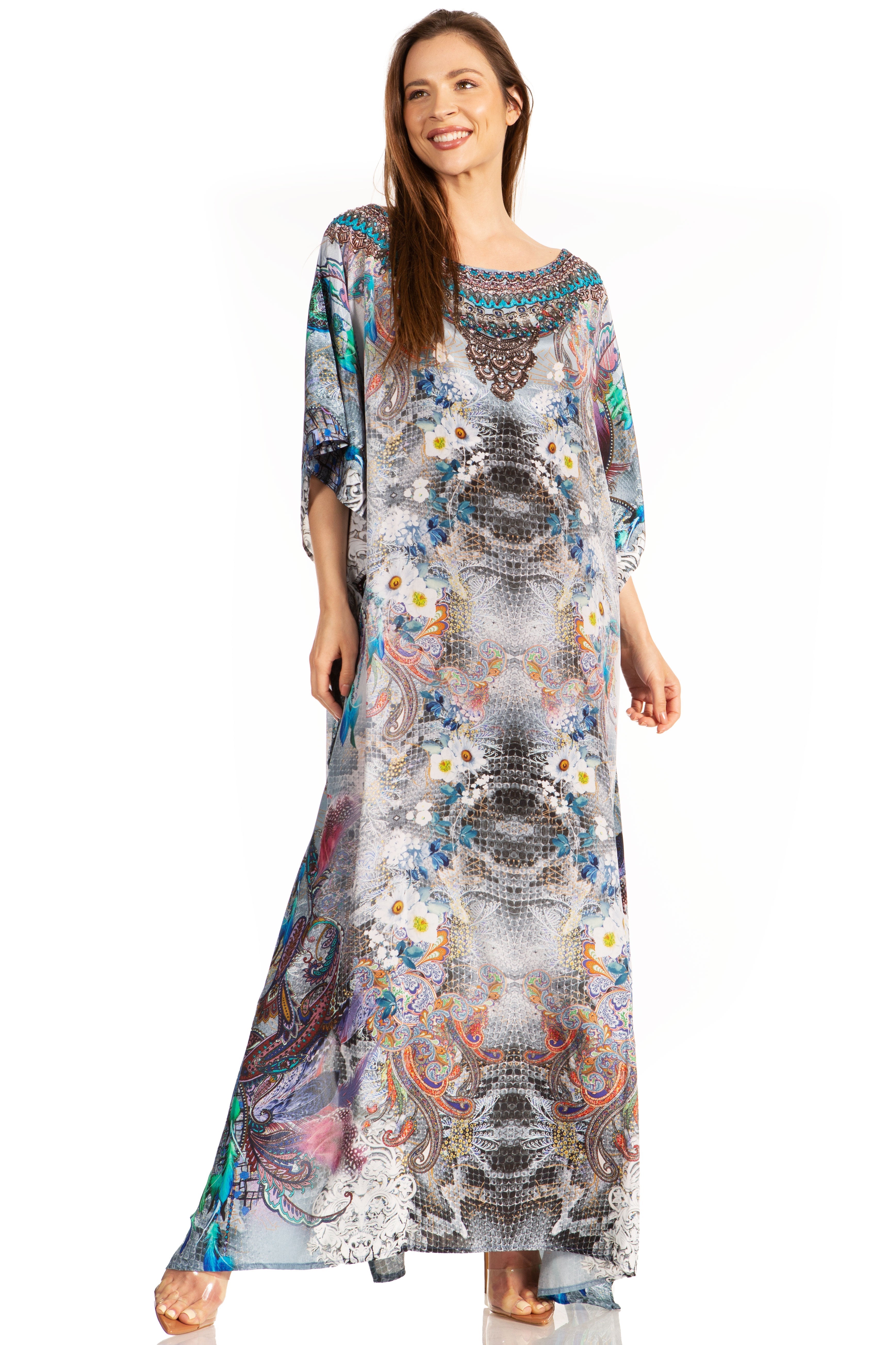 Sakkas Jabari Maxi Short Sleeve Long Beach Kaftan