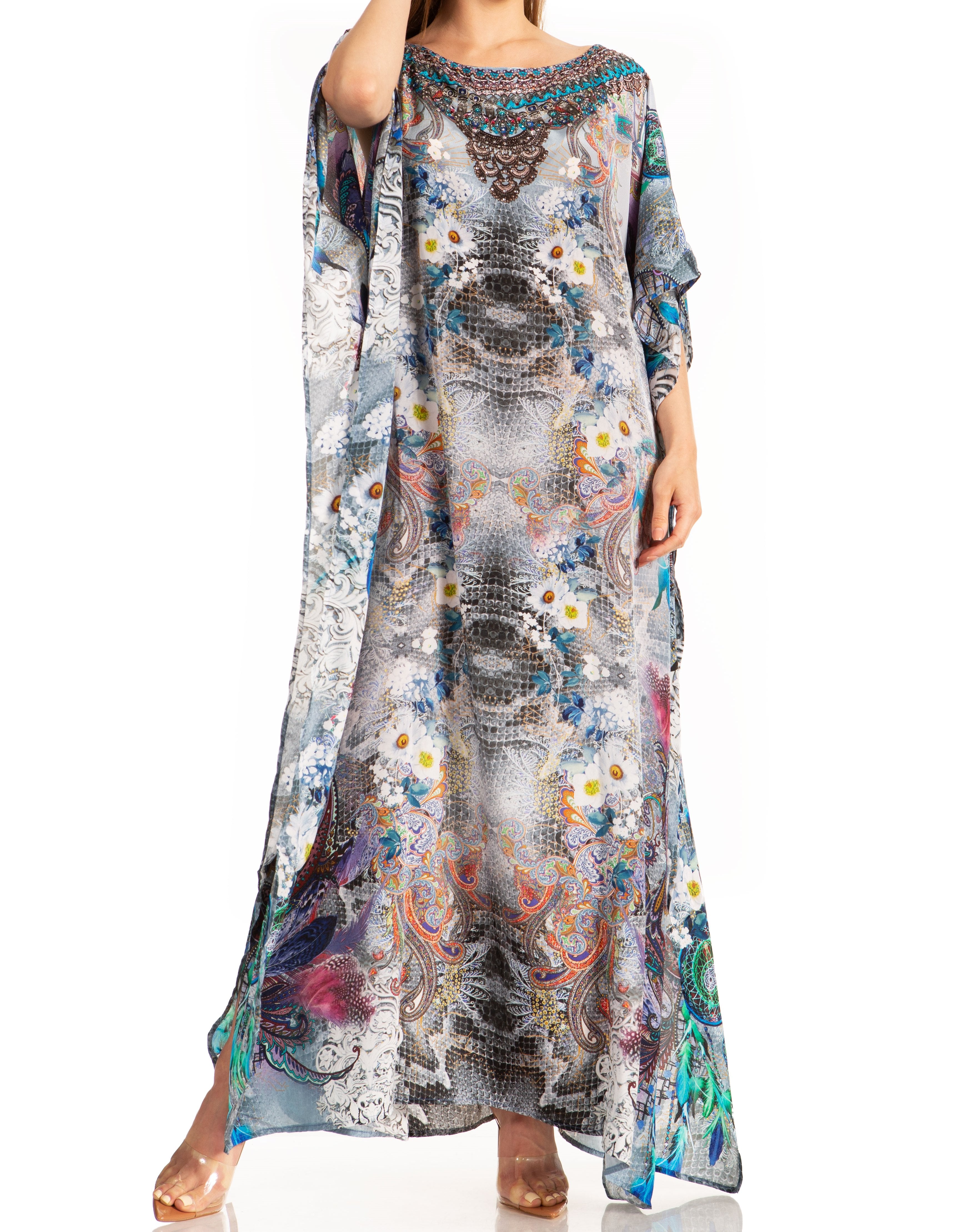 Sakkas Jabari Maxi Short Sleeve Long Beach Kaftan