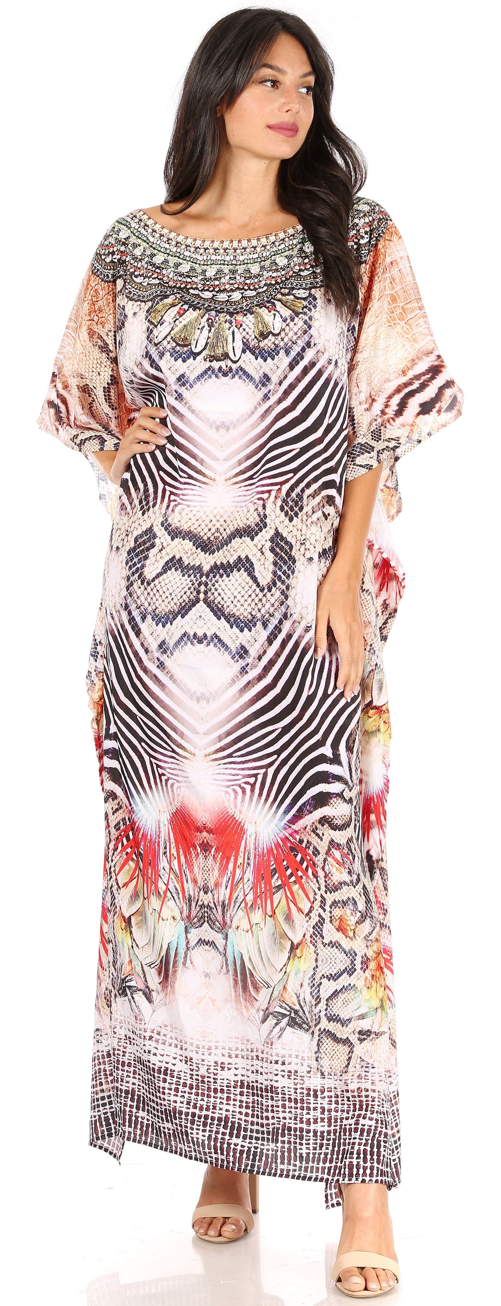 Sakkas Jabari Maxi Short Sleeve Long Beach Kaftan
