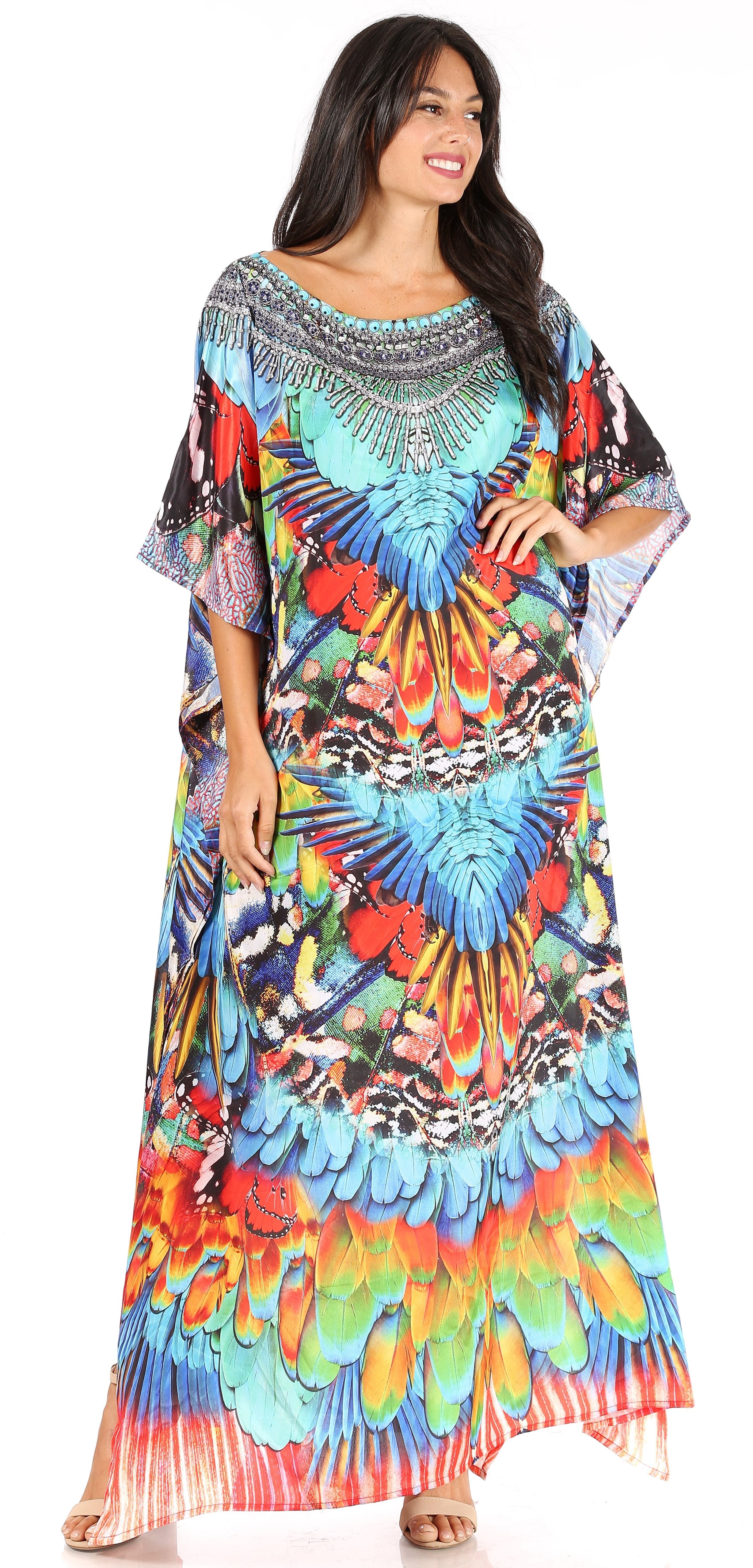 Sakkas Jabari Maxi Short Sleeve Long Beach Kaftan