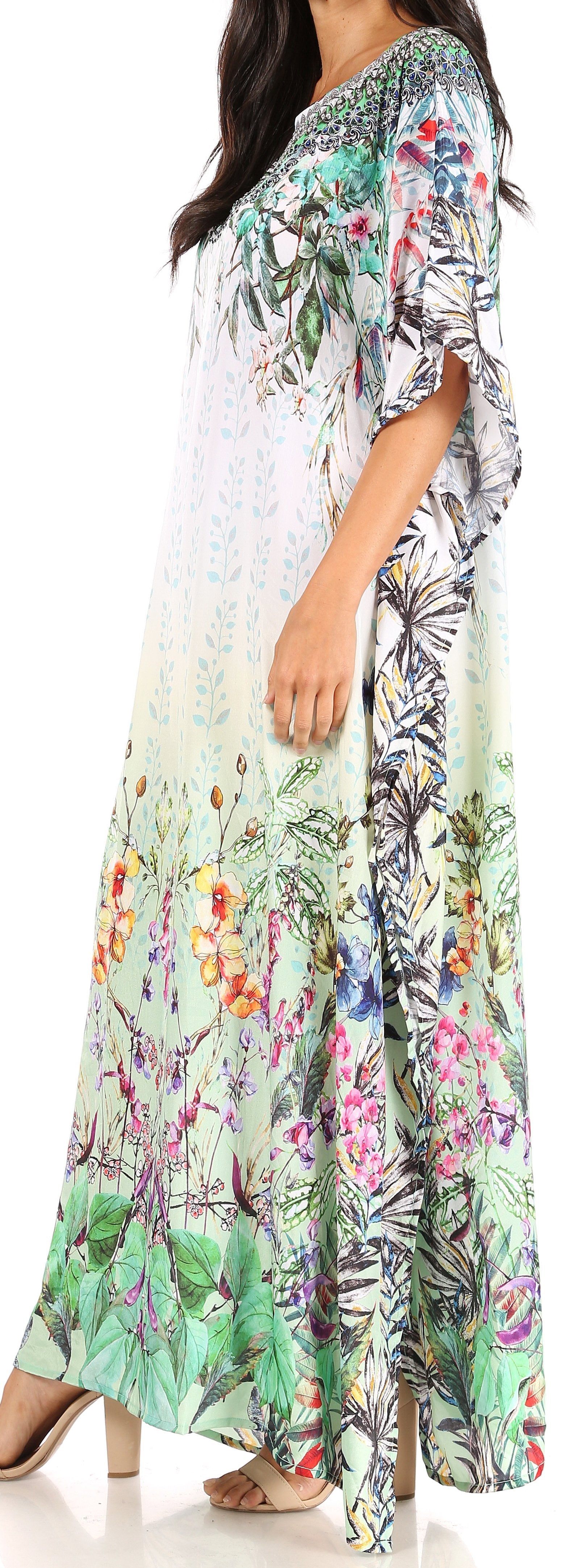 Sakkas Jabari Maxi Short Sleeve Long Beach Kaftan